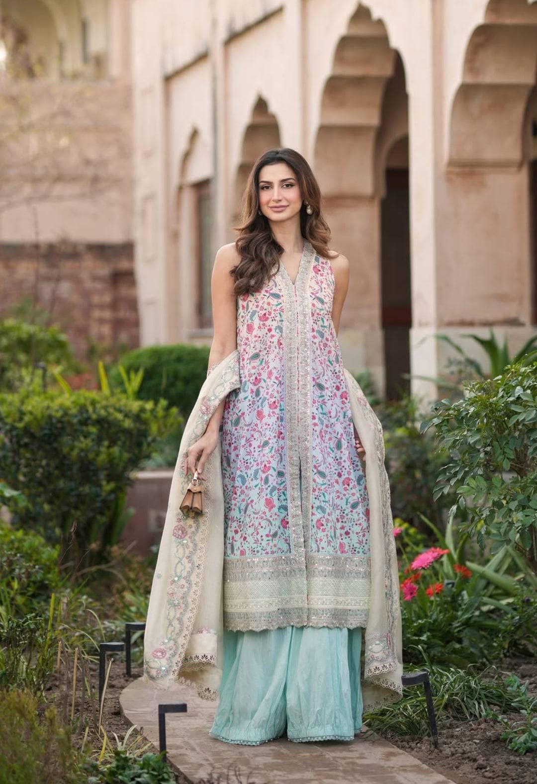 Spotted in Faiza Saqlain Lawn 25/Danica/Ombre Ice Blue