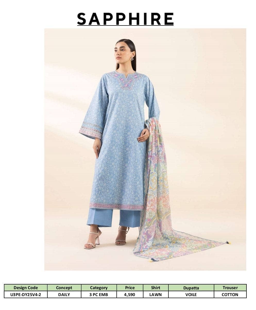 Sapphire Daily Embroidered Lawn Collection