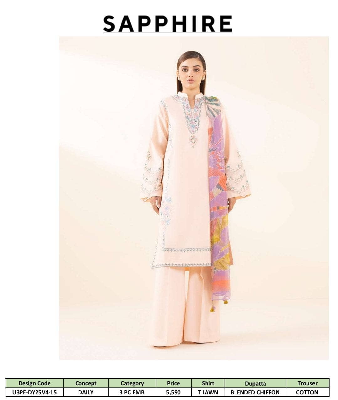 Sapphire Daily Embroidered Lawn Collection