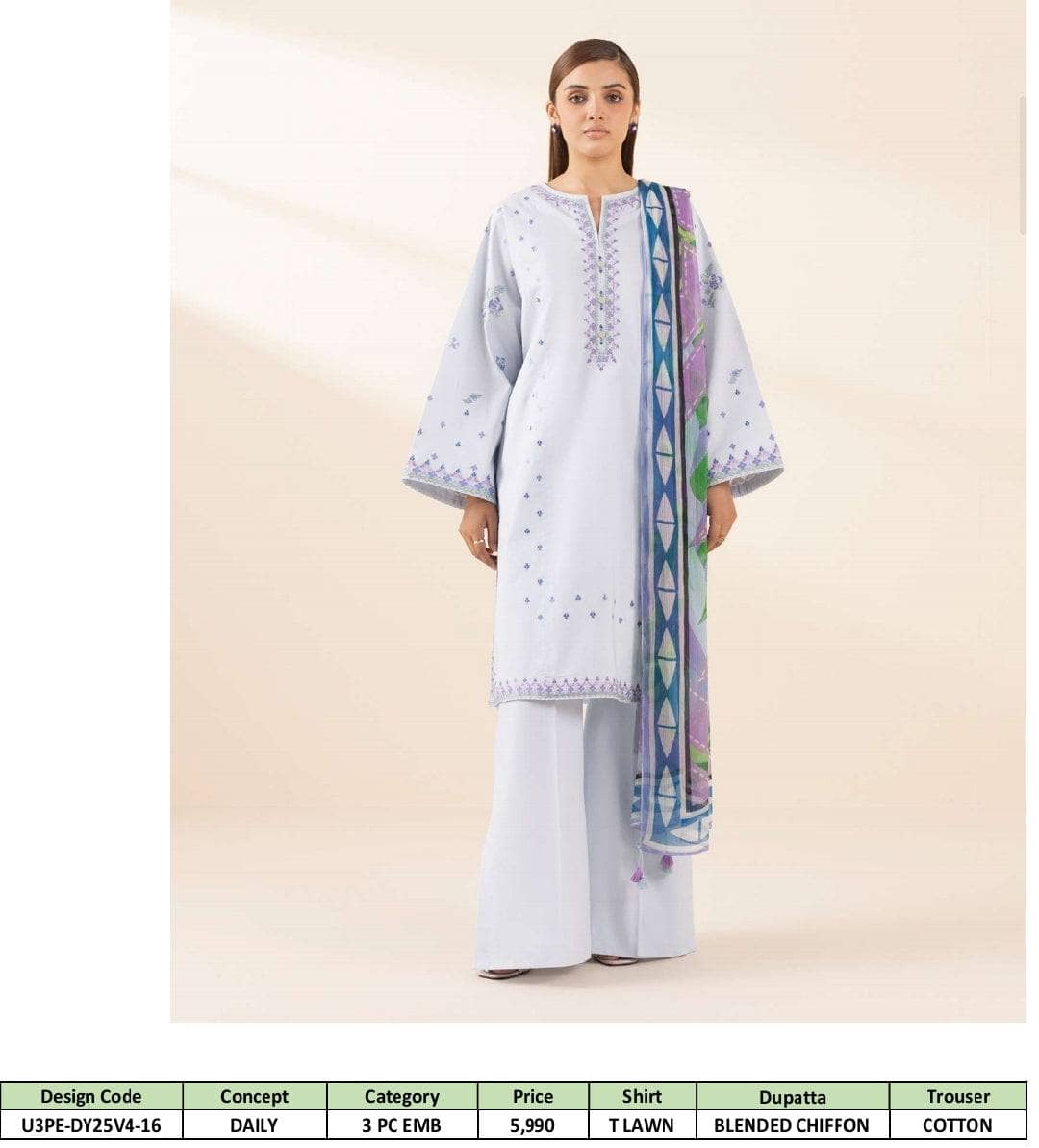 Sapphire Daily Embroidered Lawn Collection