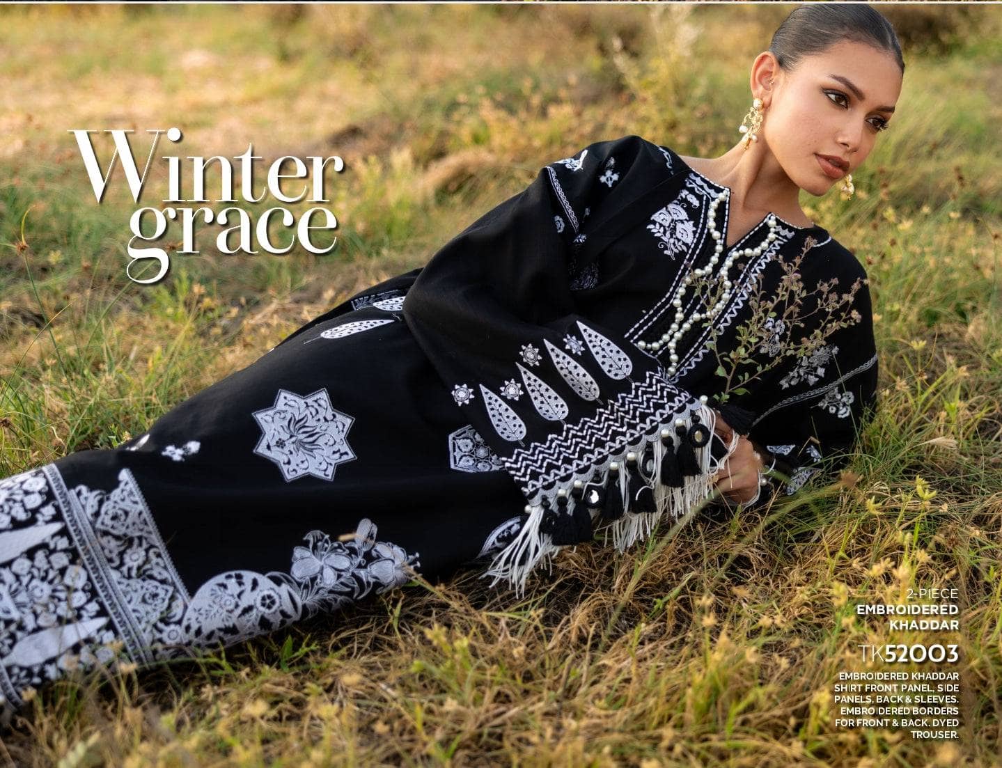 Gul Ahmed Winter Essentials/Casuals/TK 52003/Embroidered Khaddar