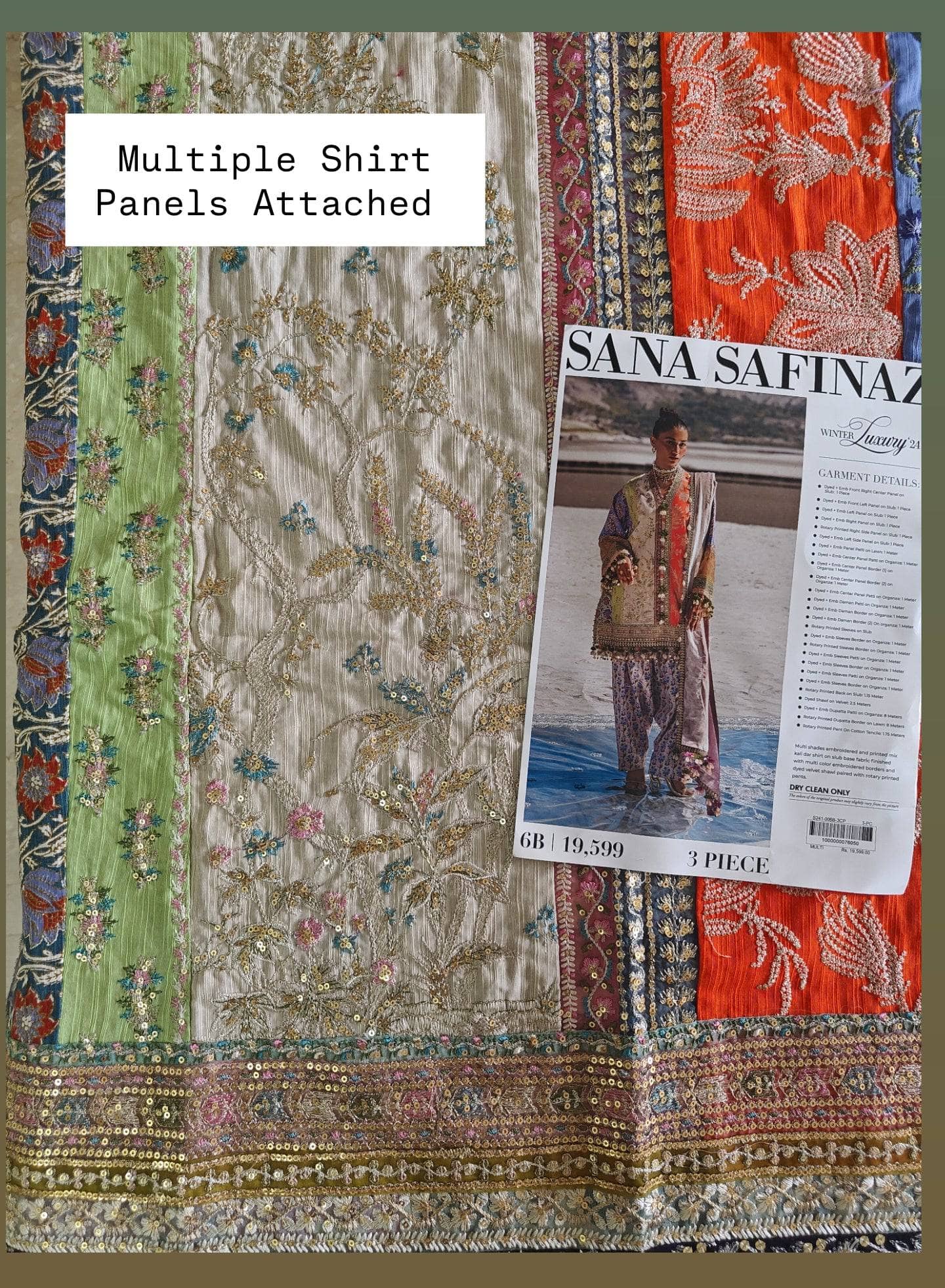 Semi Stitched/Sana Safinaz Winter/Velvet Shawl/6 B