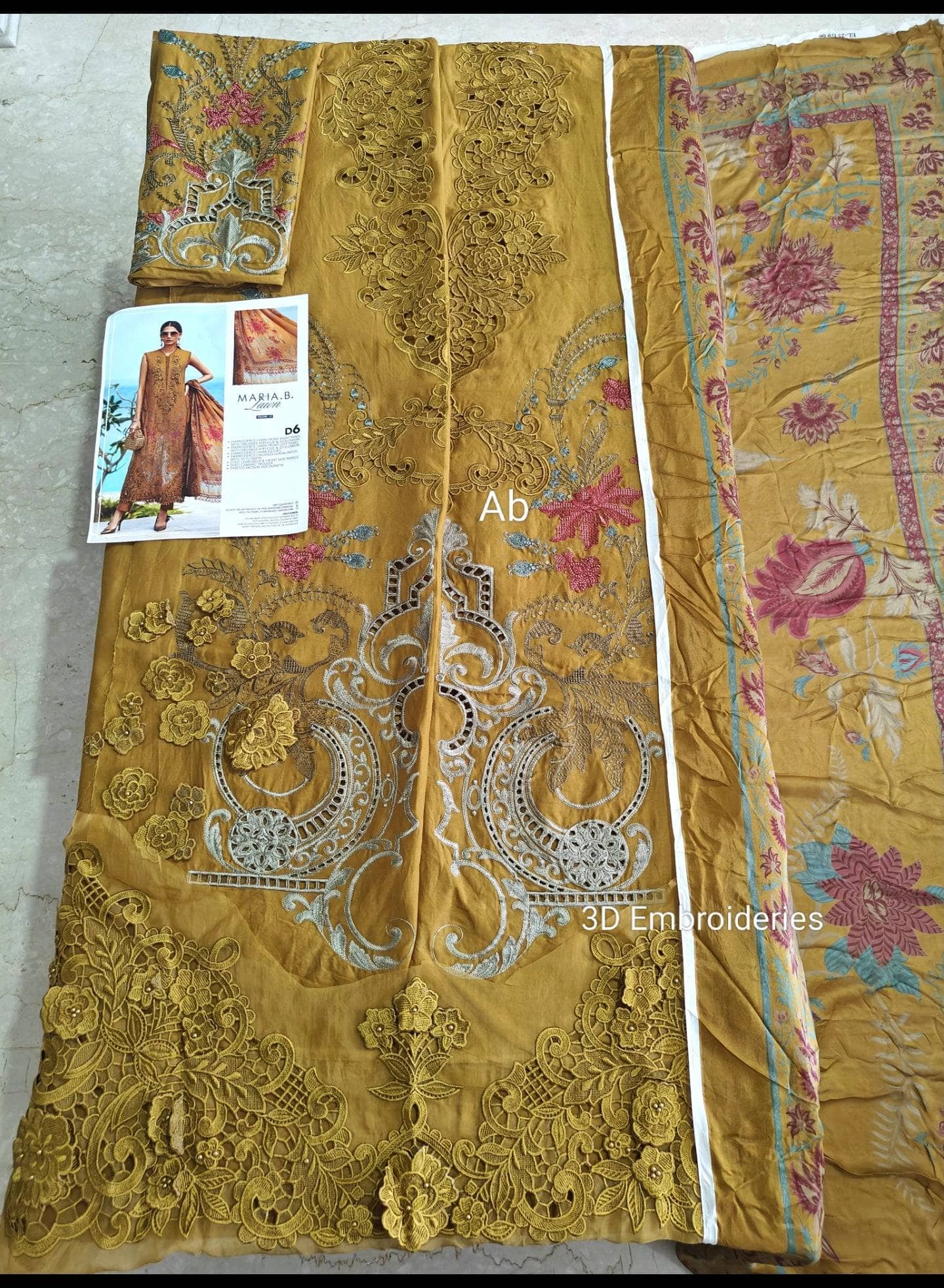 Open Pic/Maria B Luxury Lawn 25/Vol 2/D 06/Mustard