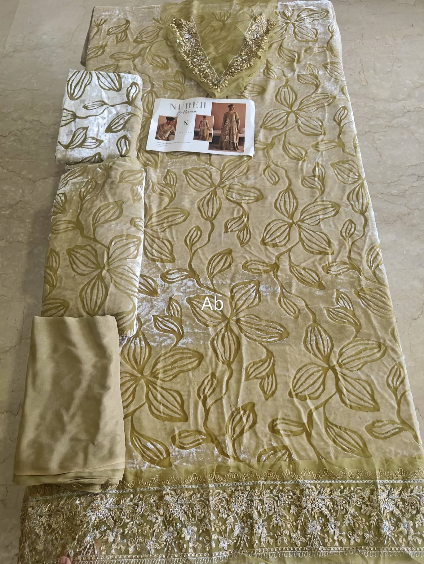 Open Pic/Nureh Ballerina/Velvet Cord Sets/Hand Work/Winter Fashion