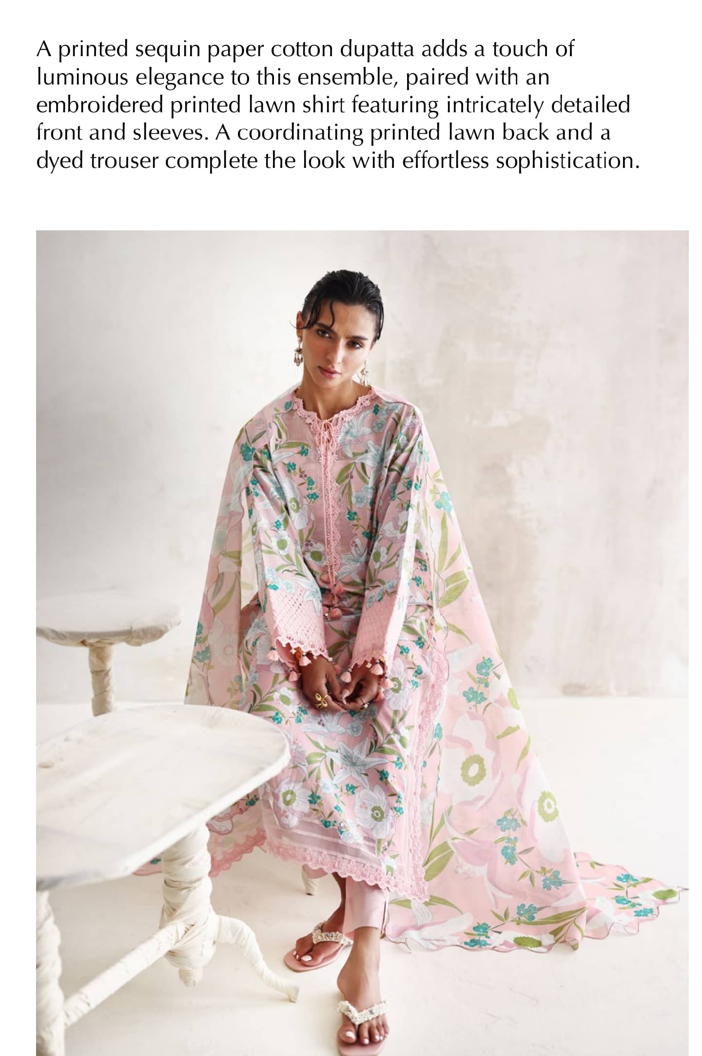 Gul Ahmed Luxe Summer/Pink Camellia/SP62015