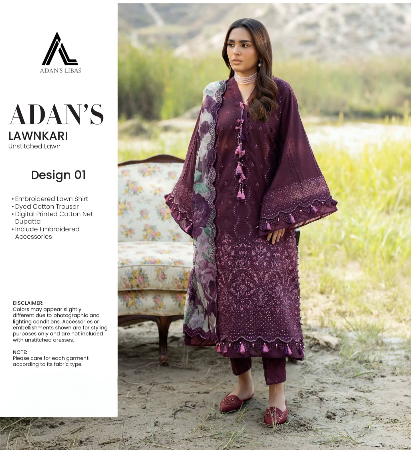 Adans Libas Lawnkari Luxury/D-01