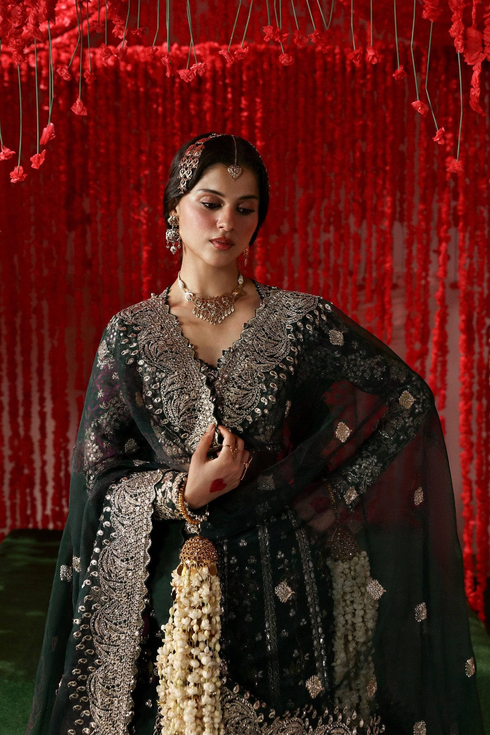 Afrozeh Shehnai Wedding Formals 25/Shonglam/Emerald