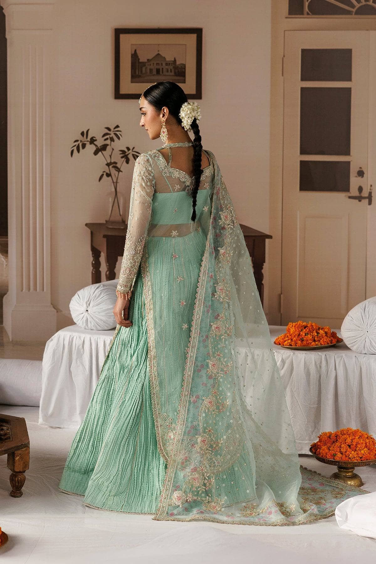 Hot 🔥 Seller/Afrozeh Shehnai Wedding Formals 26/Dastoor/Aqua