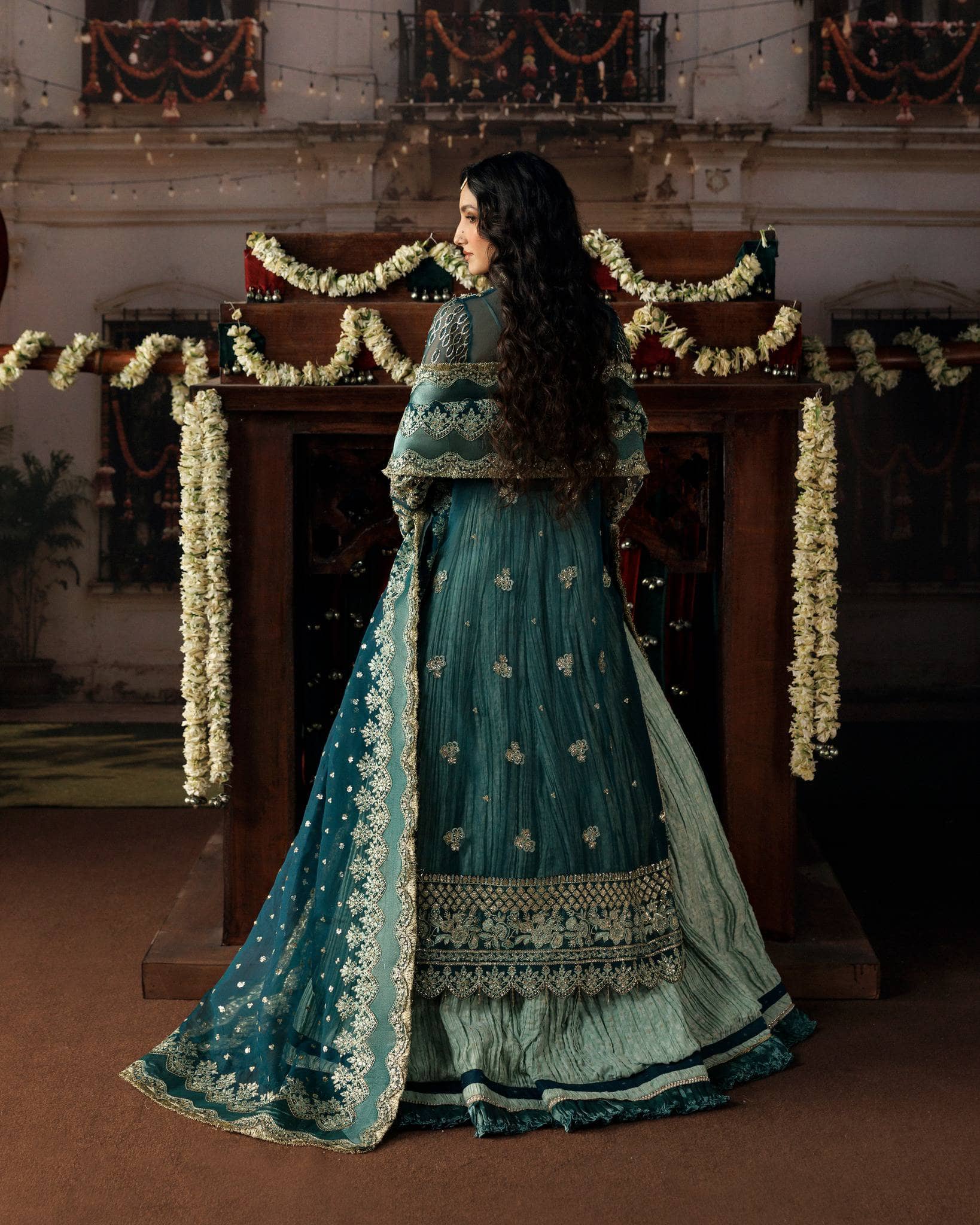 Afrozeh Shehnai Wedding Formals 26/Suhan/Teal Green