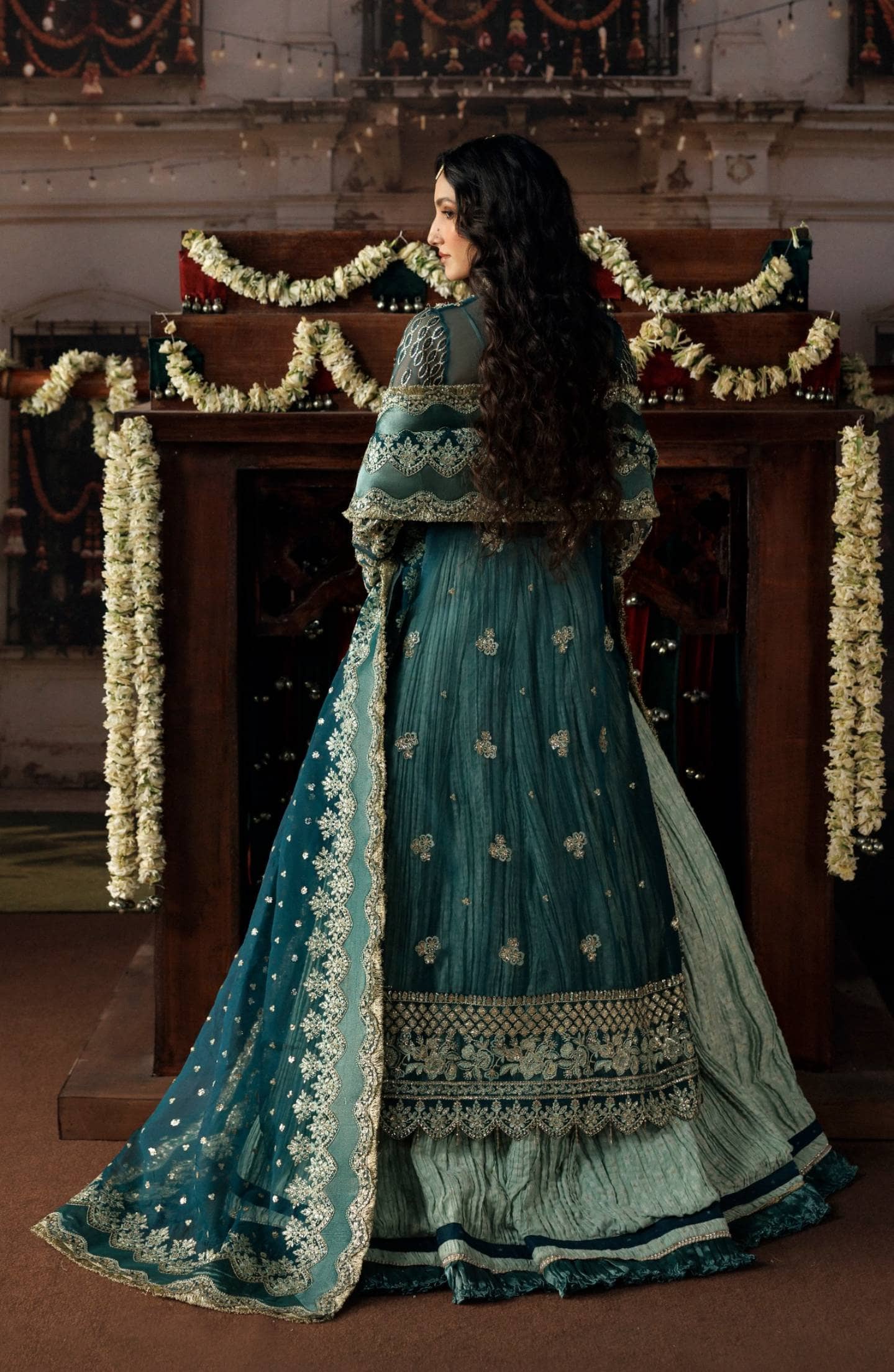 Afrozeh Shehnai Wedding Formals 26/Suhan/Teal Green