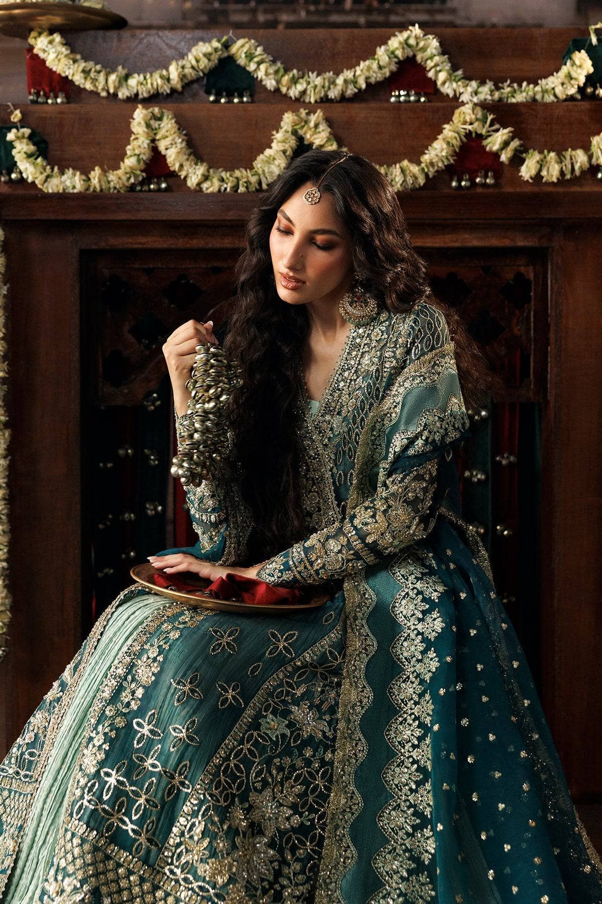 Afrozeh Shehnai Wedding Formals 26/Suhan/Teal Green