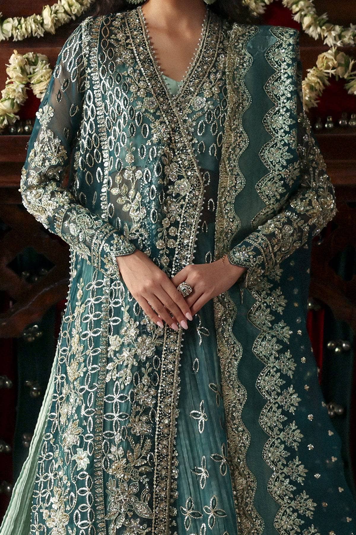 Afrozeh Shehnai Wedding Formals 26/Suhan/Teal Green