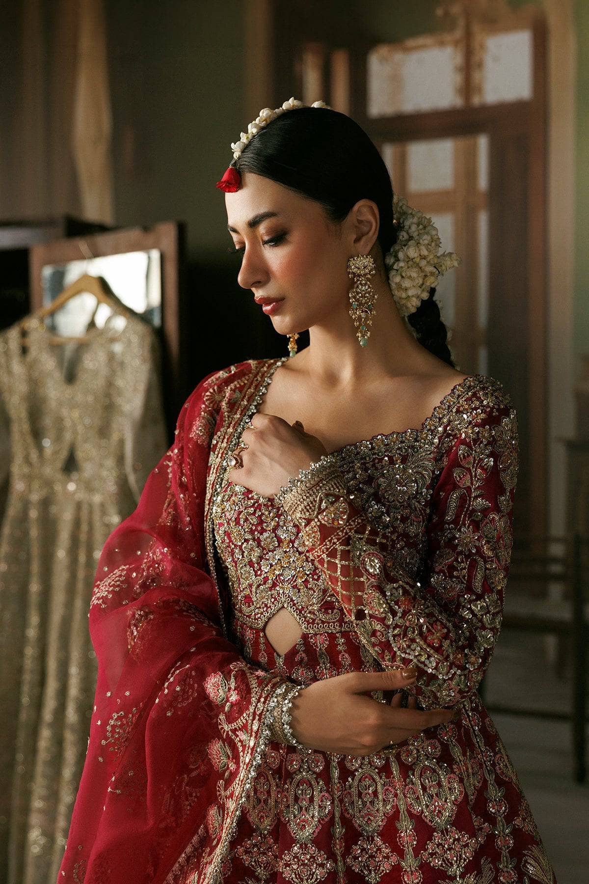 Afrozeh Shehnai Wedding Formals 26/Virsa/Magenta Deep Red