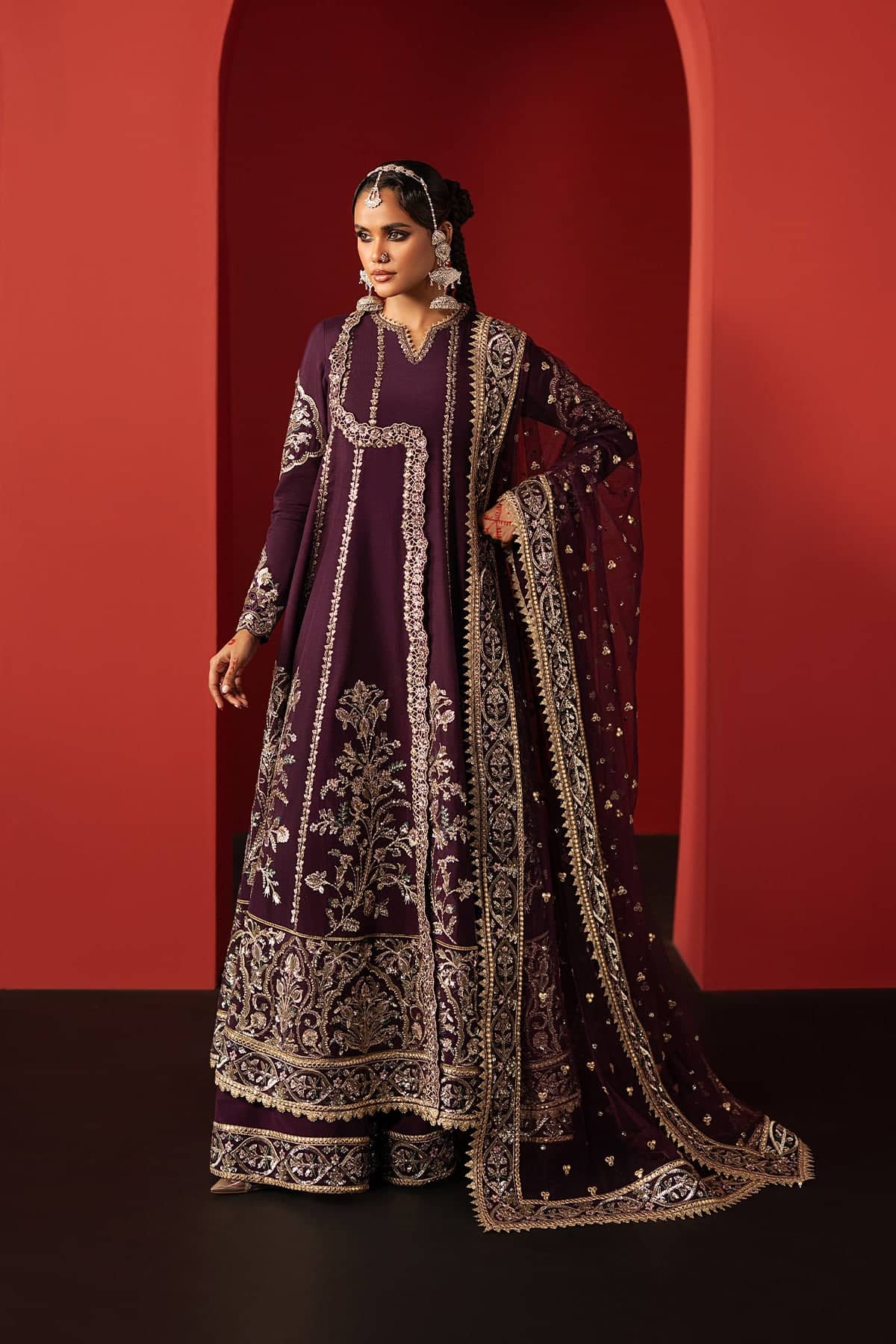 Afrozeh Divani Silk Ready To Ship Formals Restocked/Afrozeh Divani Silk Edit 25/Samarqand/Purple