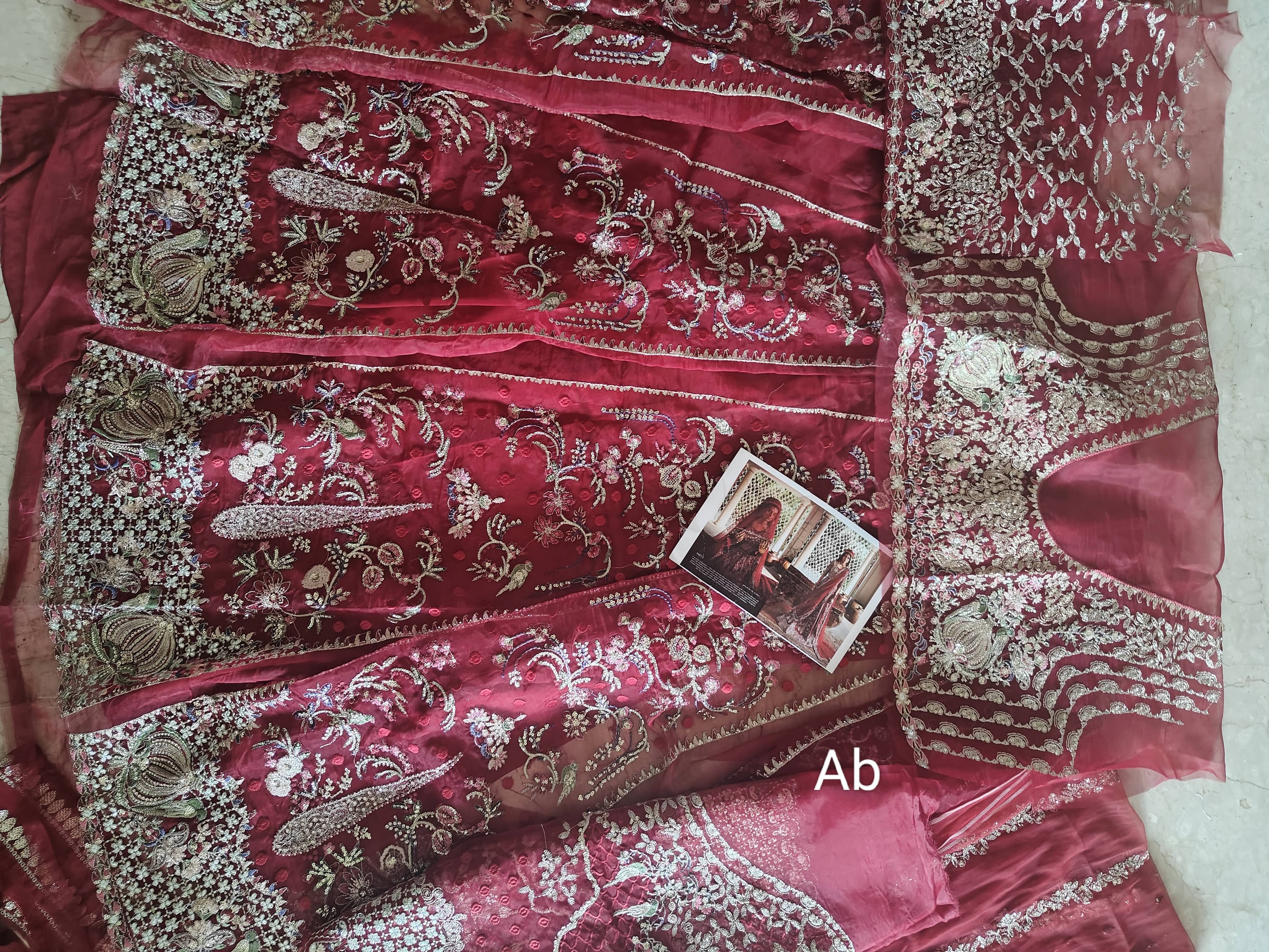Sale‼️Open Pic/Afrozeh Shehnai Wedding Formals/Sheen/Crimson Red