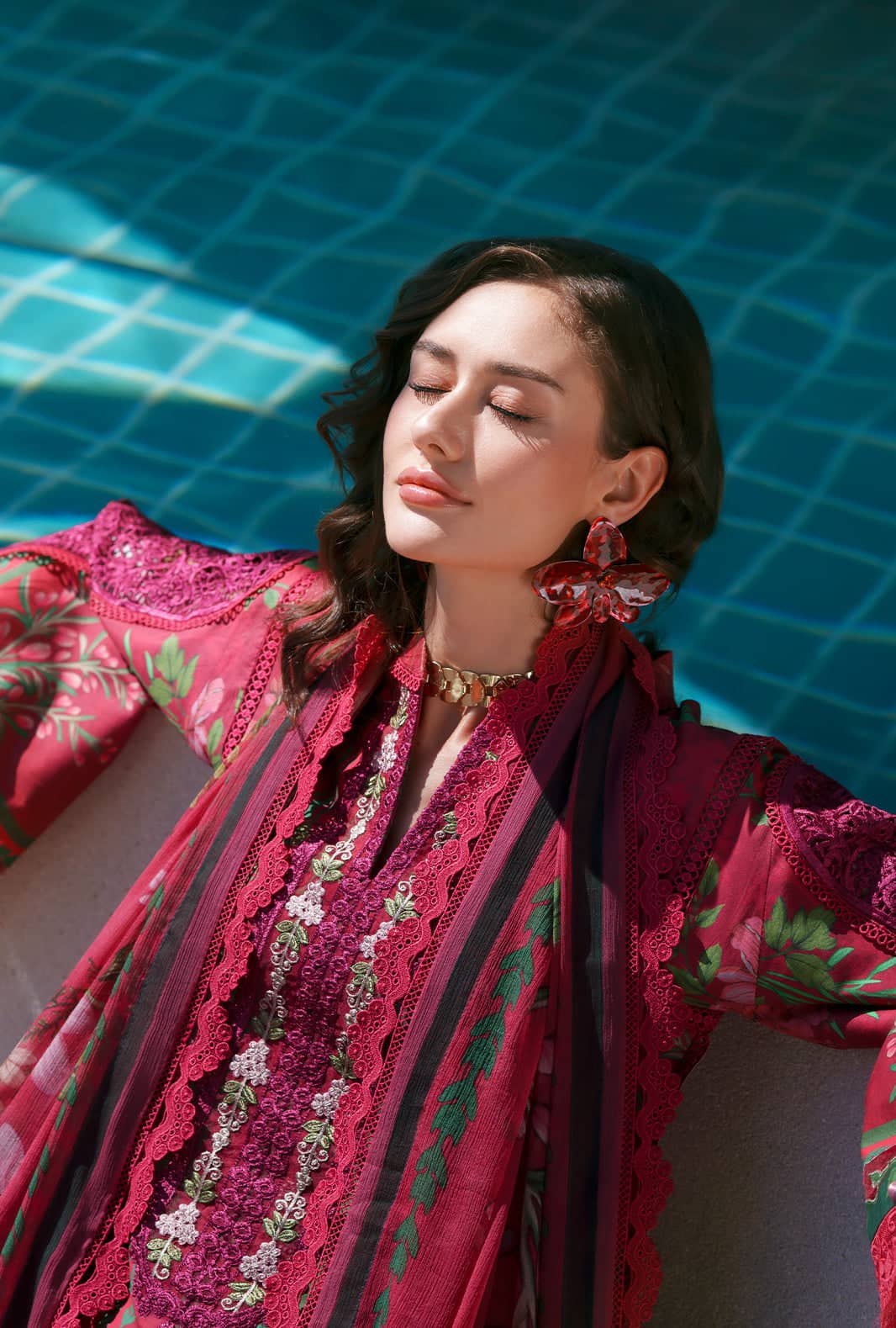 Ajr Couture Chikankari Lawn 26/Amaira/Red