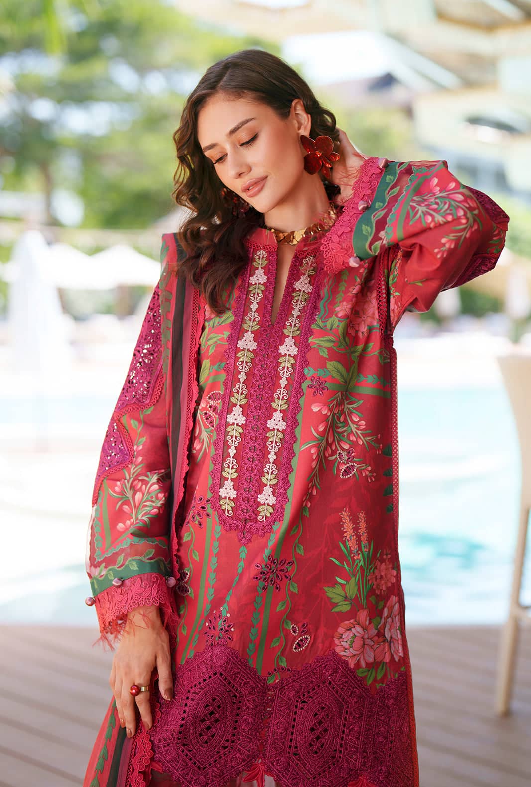 Ajr Couture Chikankari Lawn 26/Amaira/Red