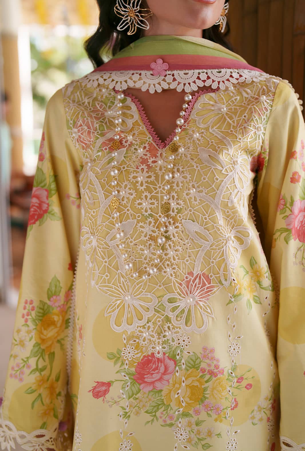 Ajr Couture Chikankari Lawn 26/Feya/Yellow