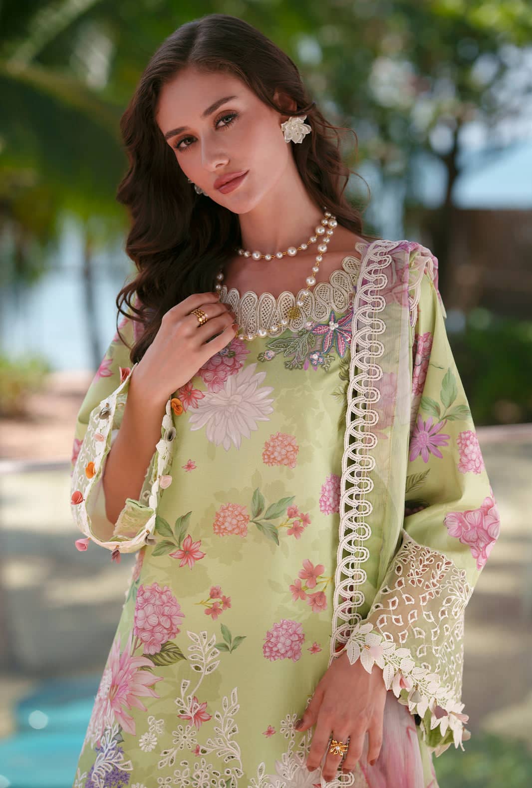 Ajr Couture Chikankari Lawn 26/Riwa/Apple Green