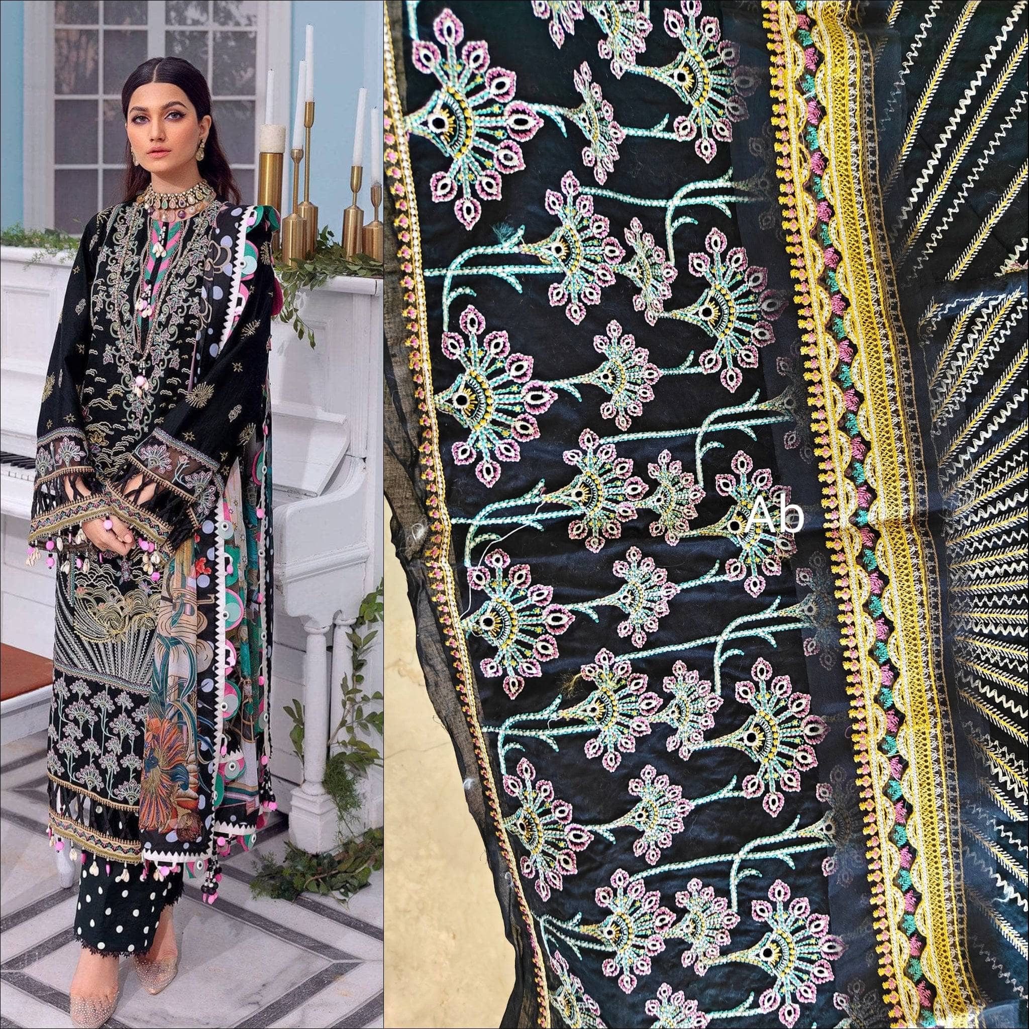 Anaya Lawn Lawn Pakistani Suits Sale ! Anaya Lawn by Kiran Chaudhary/Haniya/Silk Dupatta