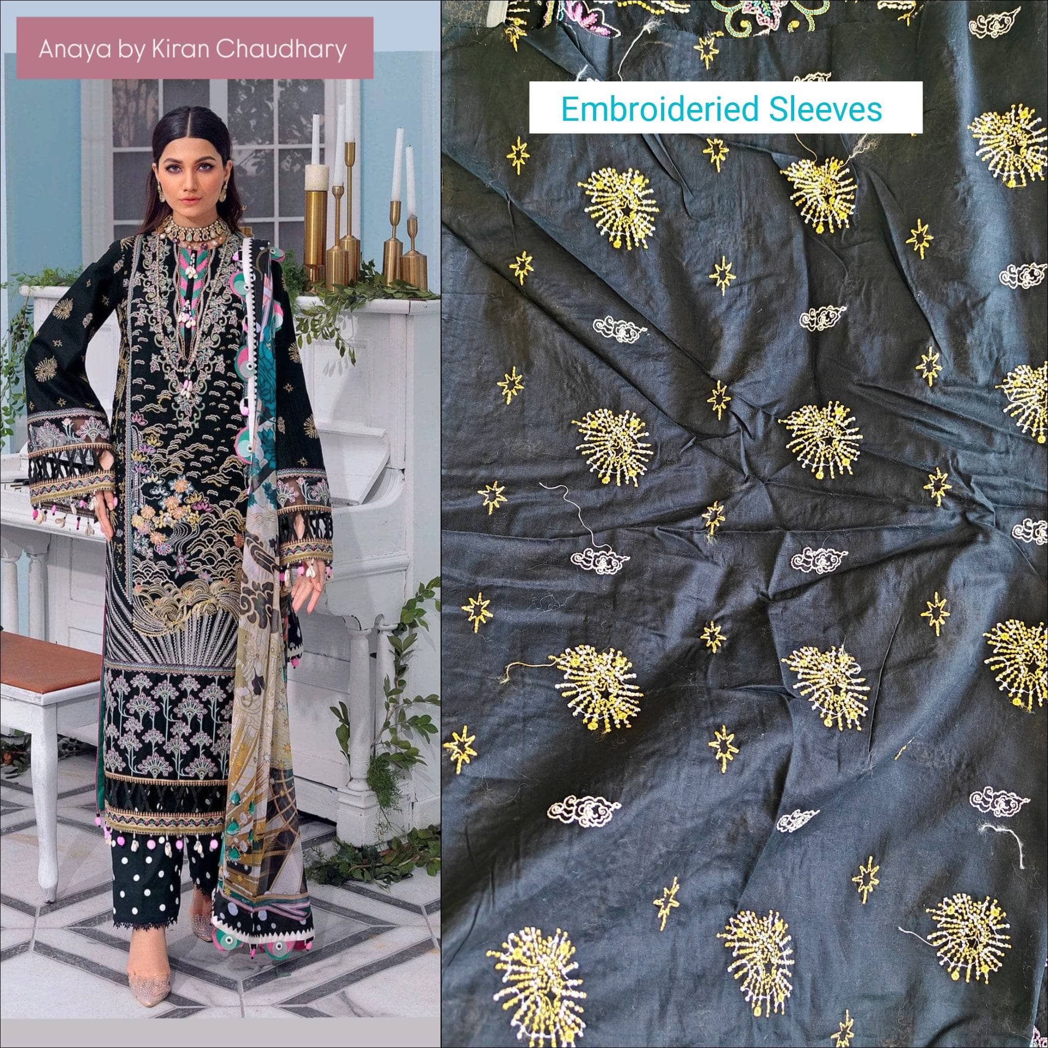 Anaya Lawn Lawn Pakistani Suits Sale ! Anaya Lawn by Kiran Chaudhary/Haniya/Silk Dupatta