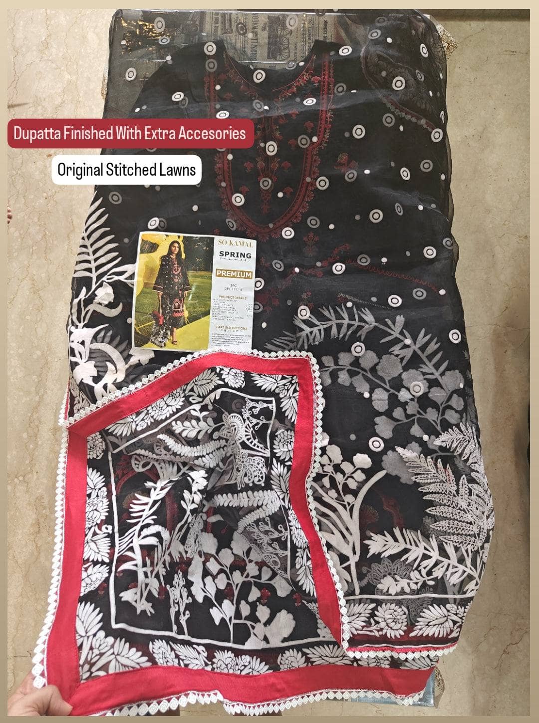 Stitched/So Kamal Stitched Lawn/Awwal Pret/Kashmir Ki Kali (B)/Large