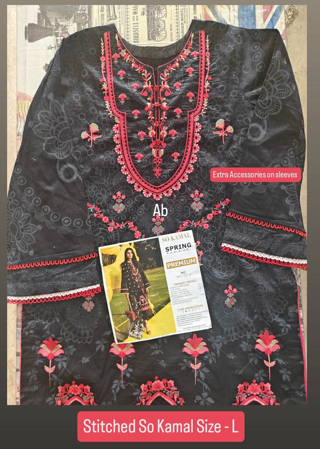 Stitched/So Kamal Stitched Lawn/Awwal Pret/Kashmir Ki Kali (B)/Large