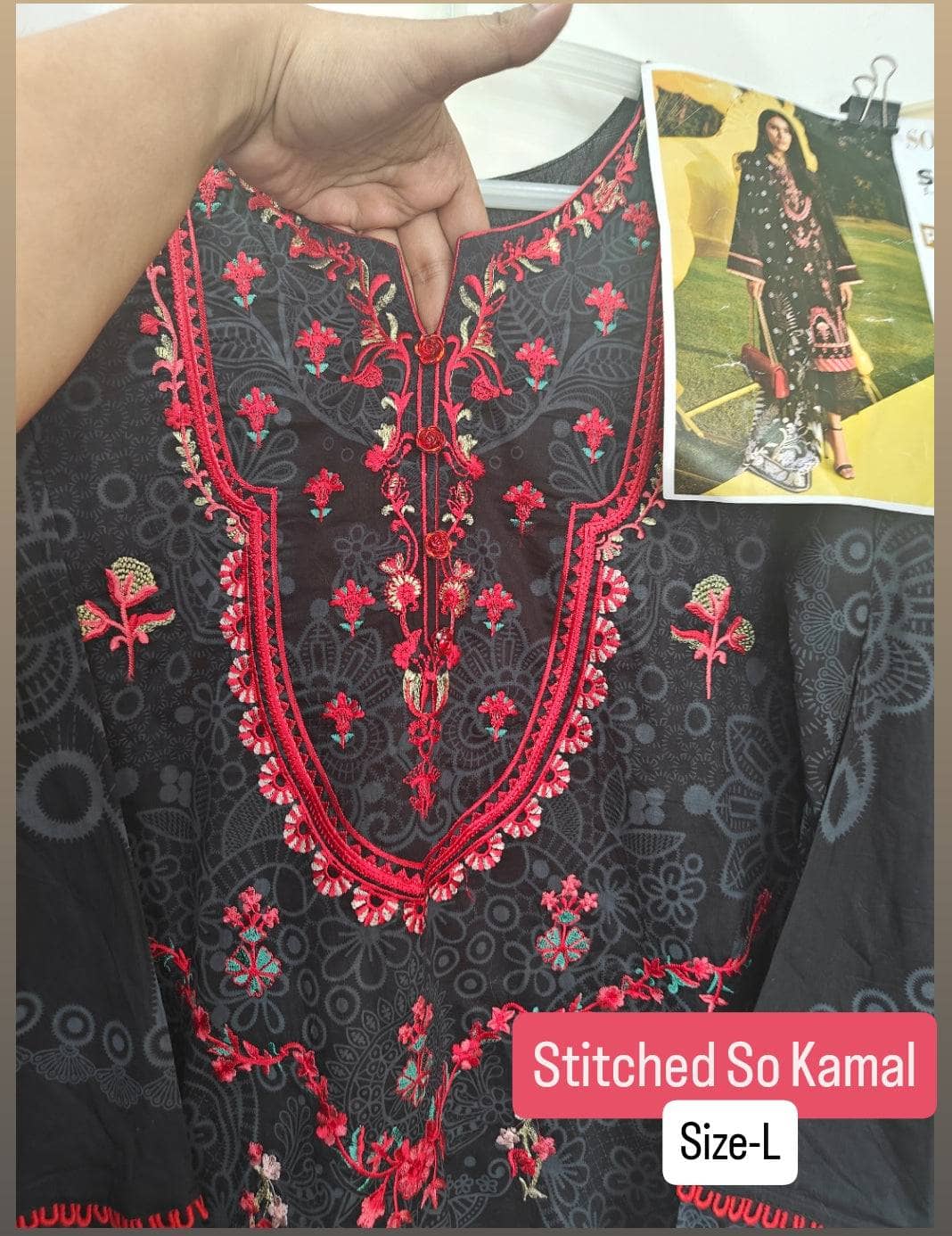 Stitched/So Kamal Stitched Lawn/Awwal Pret/Kashmir Ki Kali (B)/Large