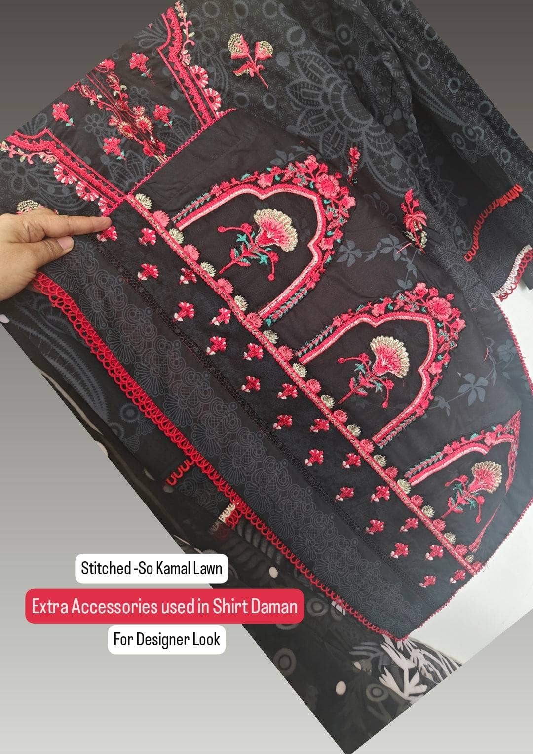 Stitched/So Kamal Stitched Lawn/Awwal Pret/Kashmir Ki Kali (B)/Large