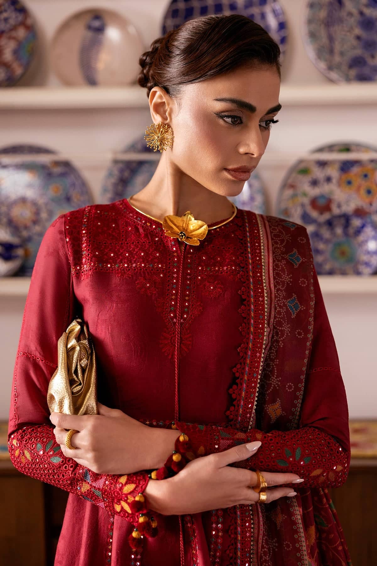 Jazmin Shahkaar Lawn/SL26-D06/Tissue Silk Dupatta