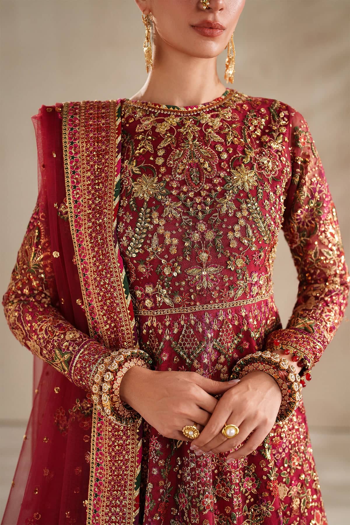 Baroque Exclusive Wedding Edition 26/EMBROIDERED NET UF-4370/Rosewood