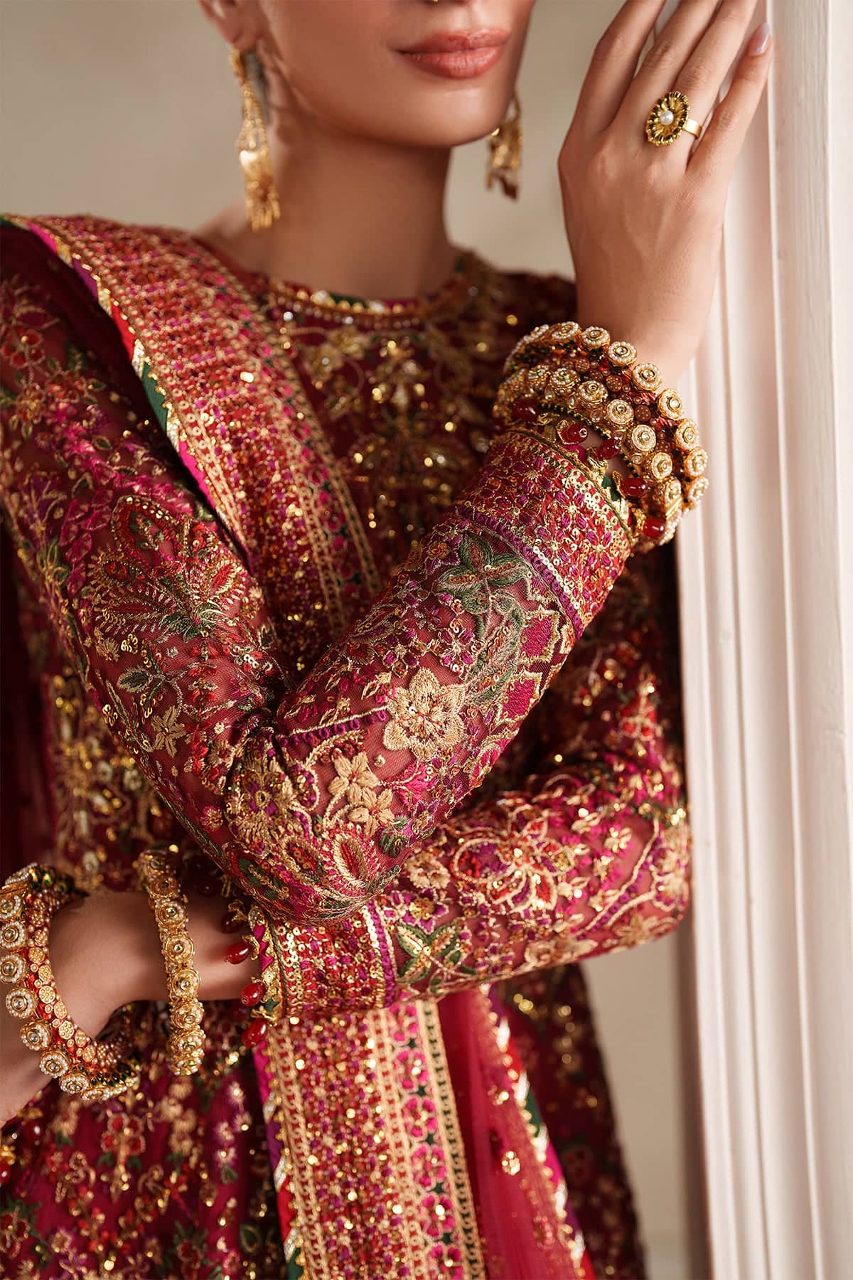 Baroque Exclusive Wedding Edition 26/EMBROIDERED NET UF-4370/Rosewood