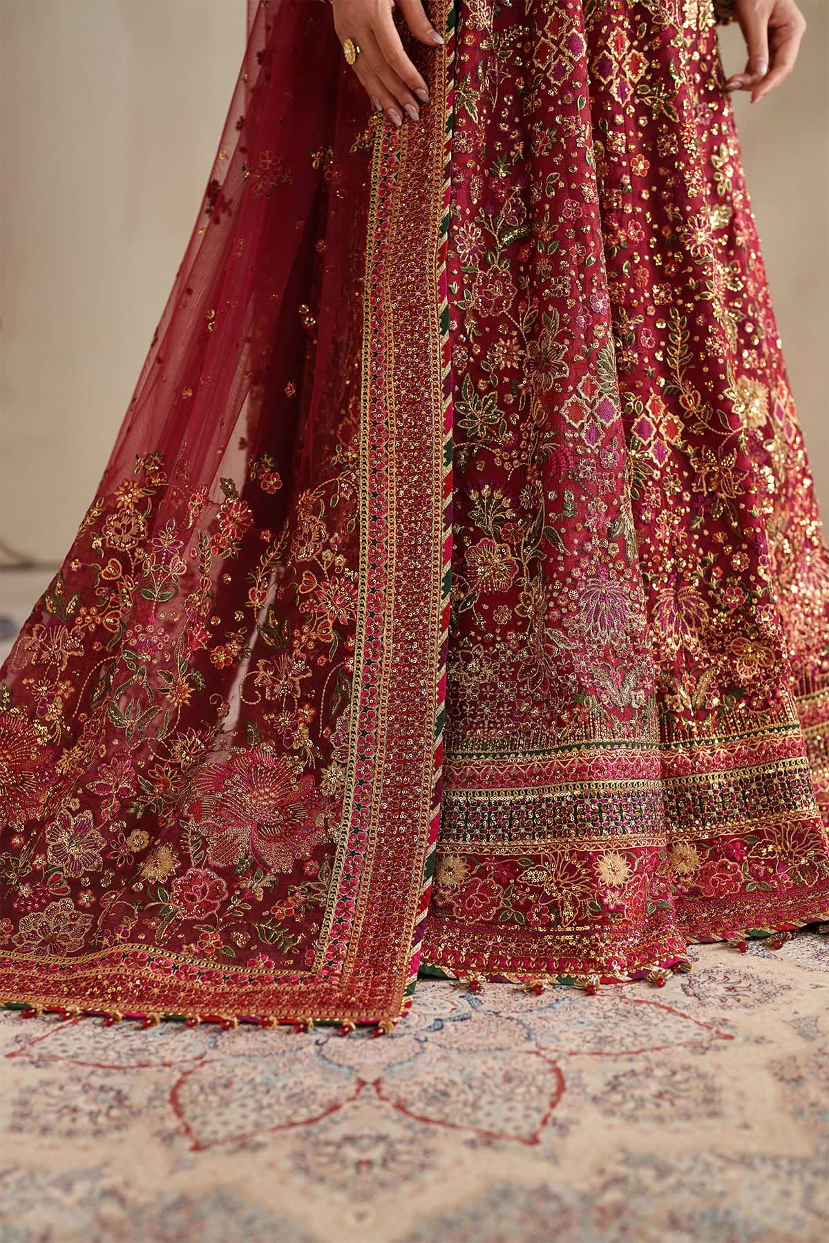 Baroque Exclusive Wedding Edition 26/EMBROIDERED NET UF-4370/Rosewood