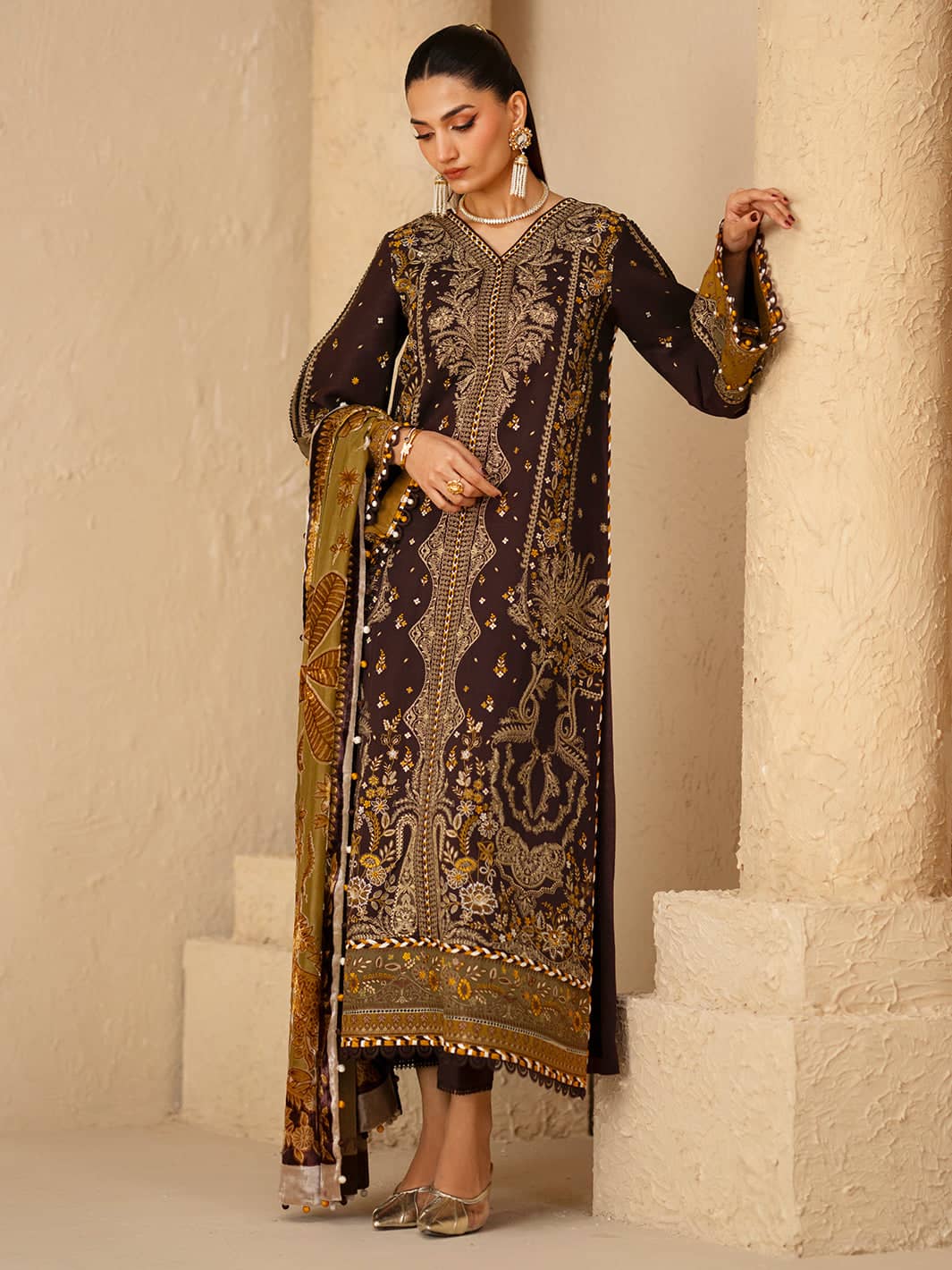 Bin Ilyas Winter Pakistani Suits Restocked/Bin ilyas Saqqara/Velvet Palachi Shawl Collection