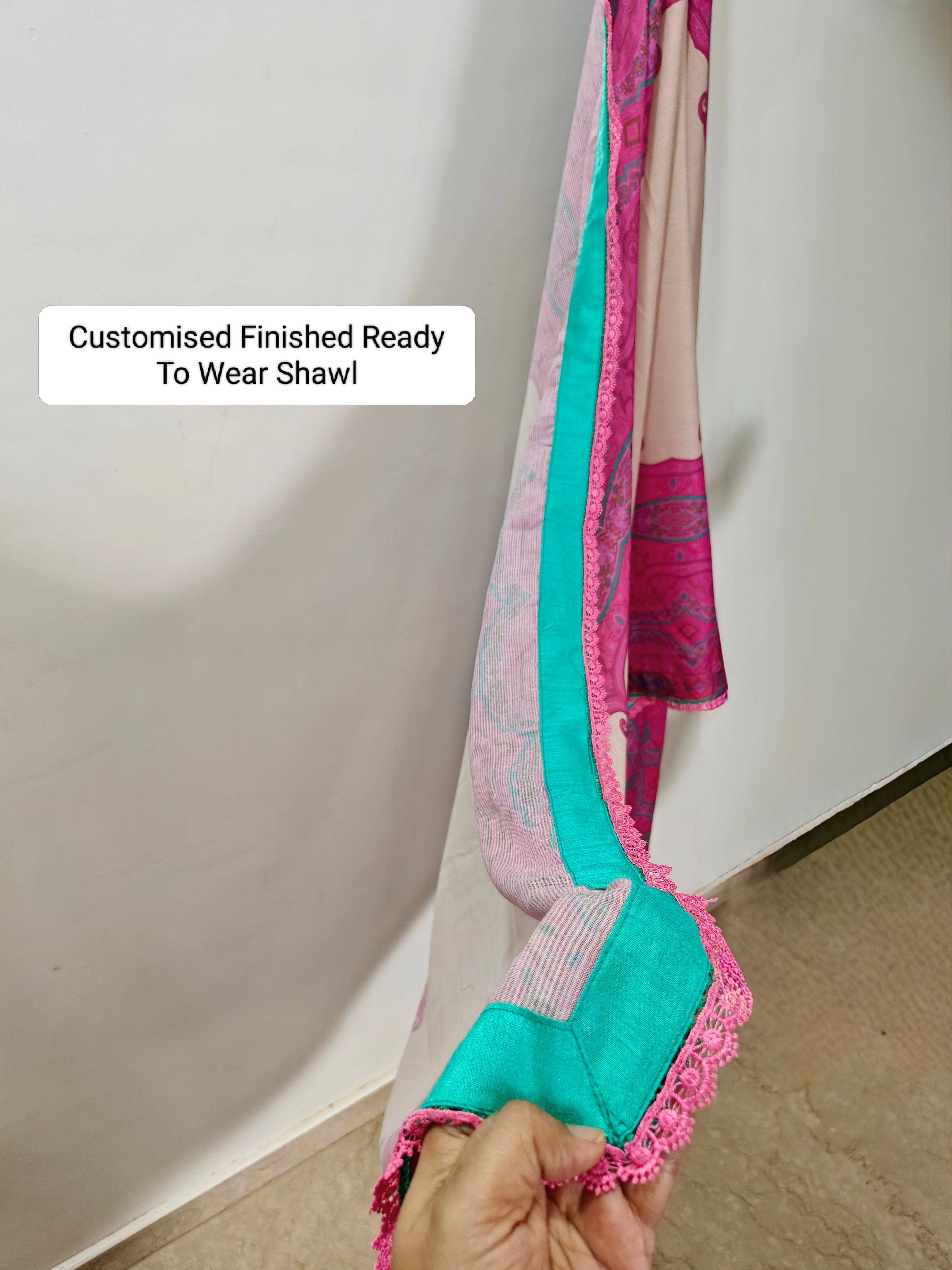 Semi Stitched/Charizma Marina/Pashmina Shawl/Pink