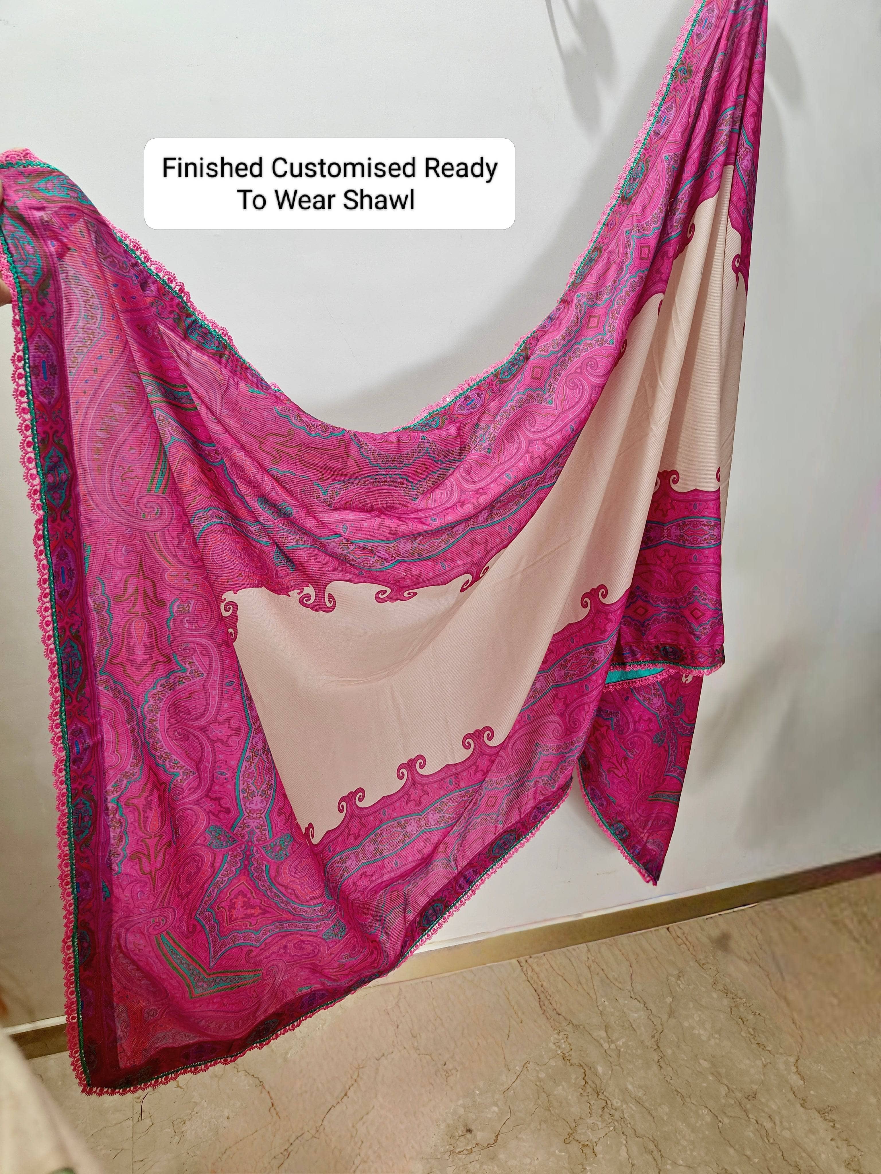 Semi Stitched/Charizma Marina/Pashmina Shawl/Pink