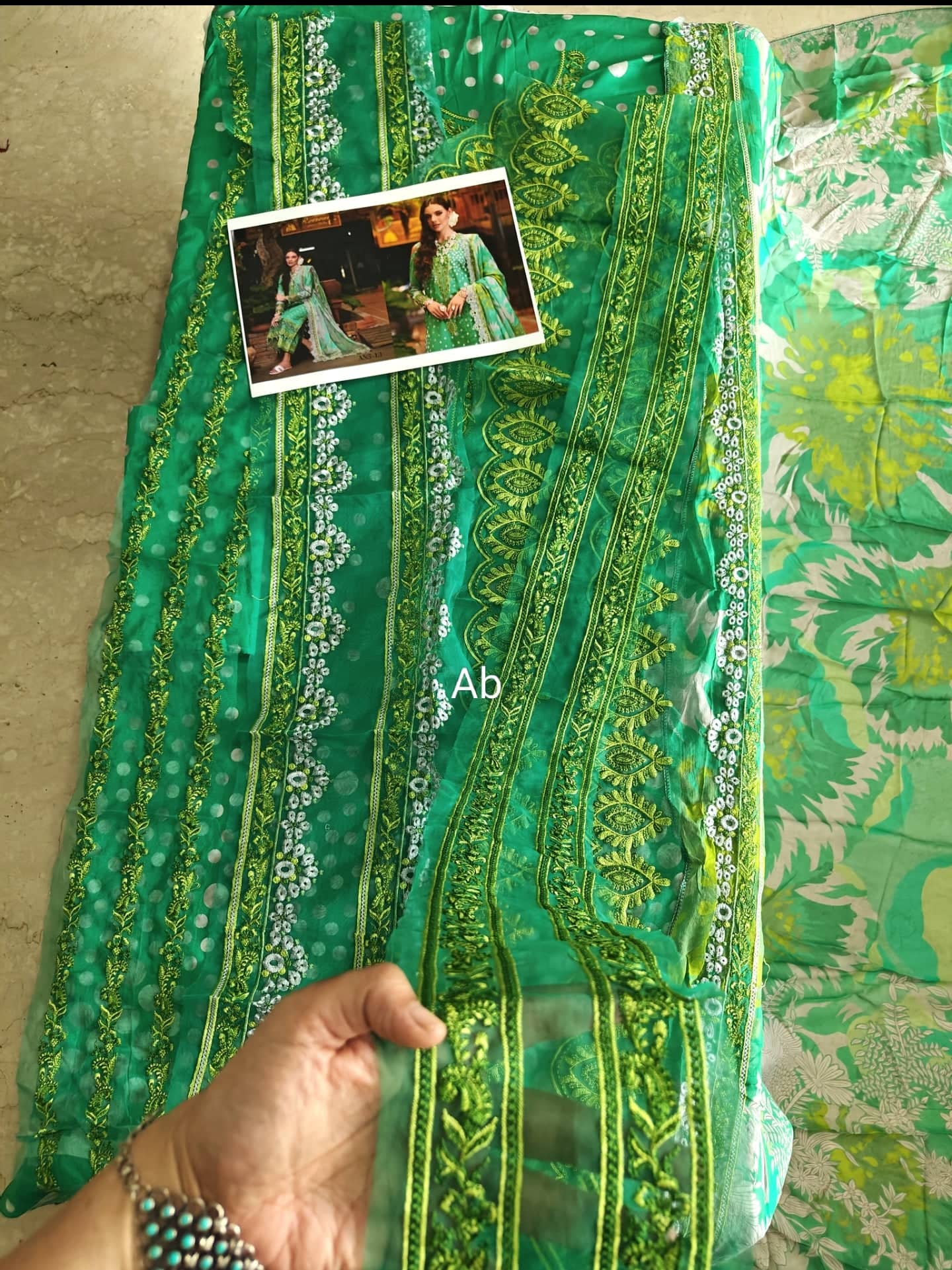 Open Pic/Charizma Aniiq Lawn/Pure Chiffon Embroideried Dupatta/AN5-13