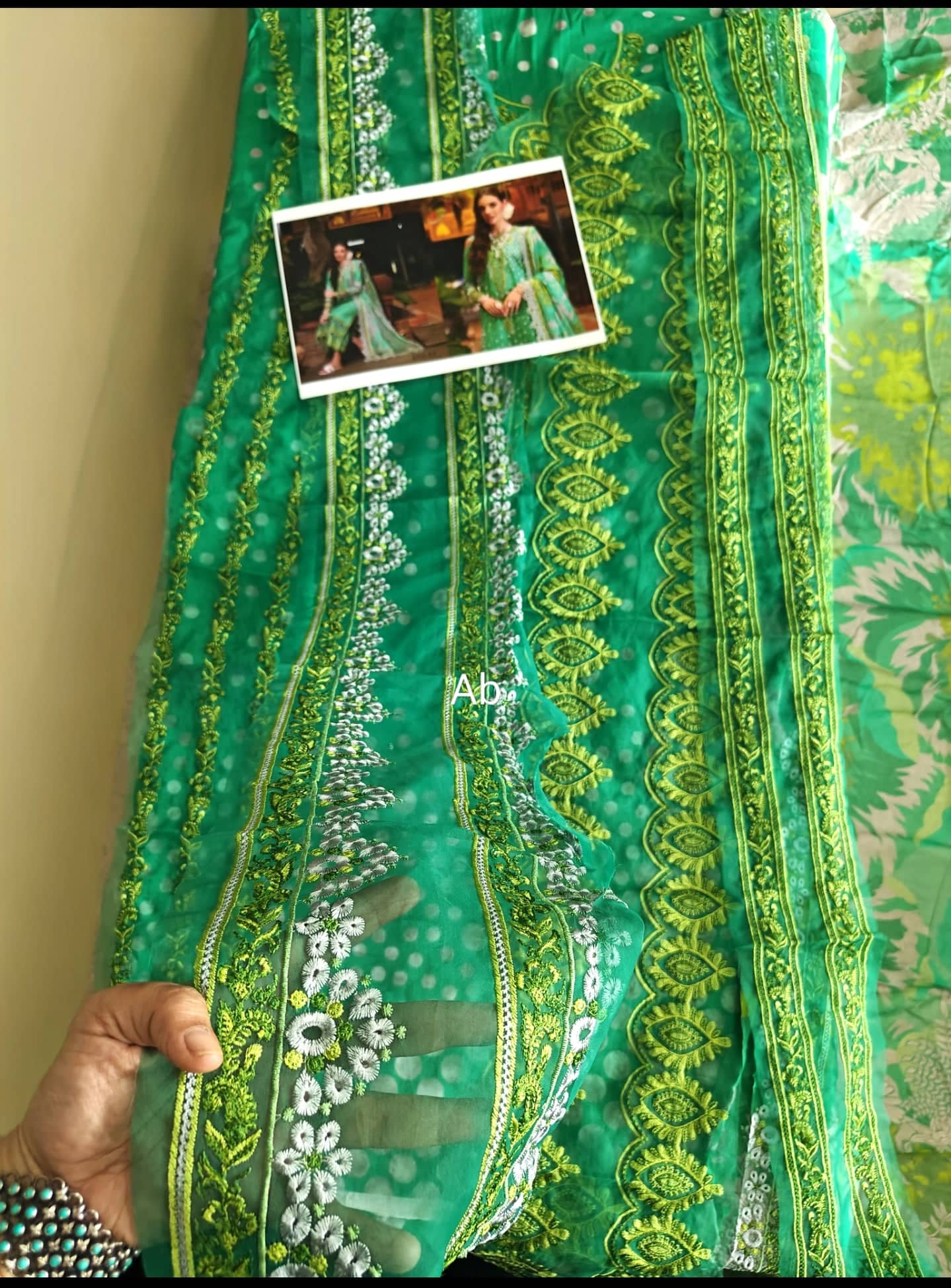 Open Pic/Charizma Aniiq Lawn/Pure Chiffon Embroideried Dupatta/AN5-13