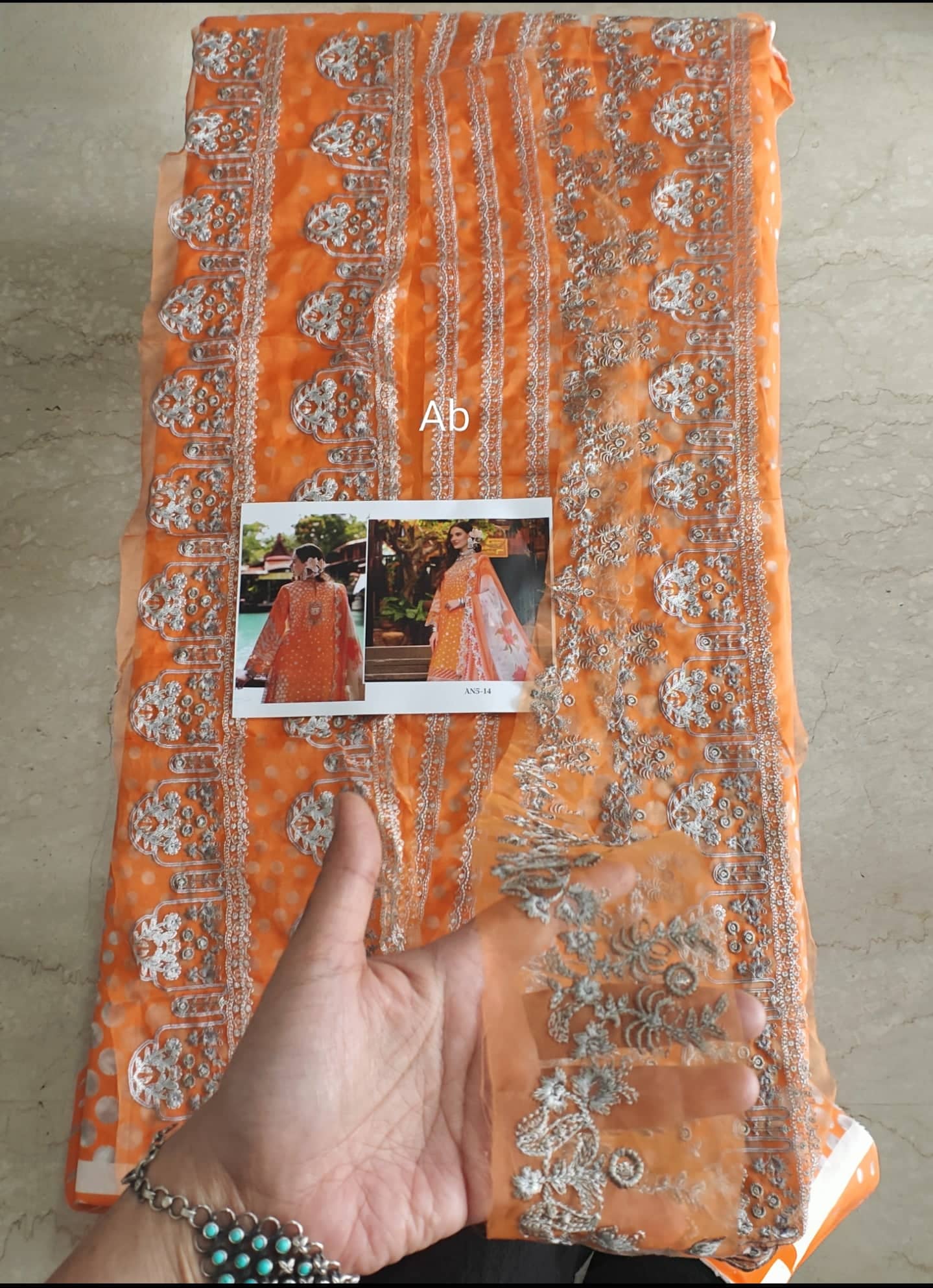 Open Pic/Charizma Aniiq Lawn/Pure Chiffon Embroideried Dupatta/AN5-14