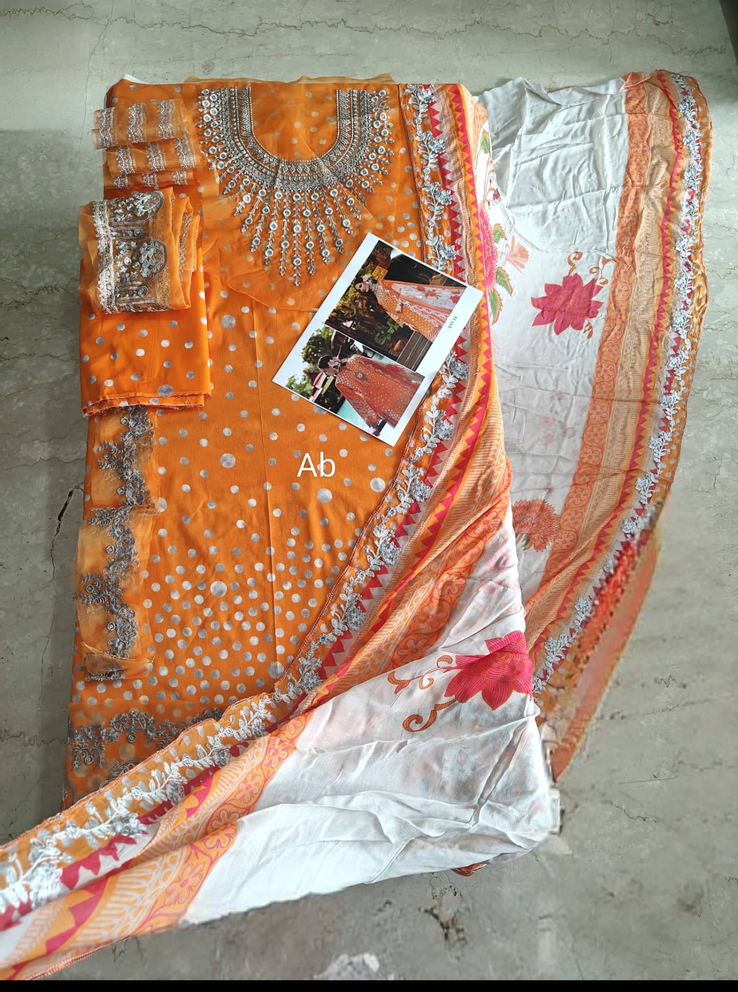 Open Pic/Charizma Aniiq Lawn/Pure Chiffon Embroideried Dupatta/AN5-14