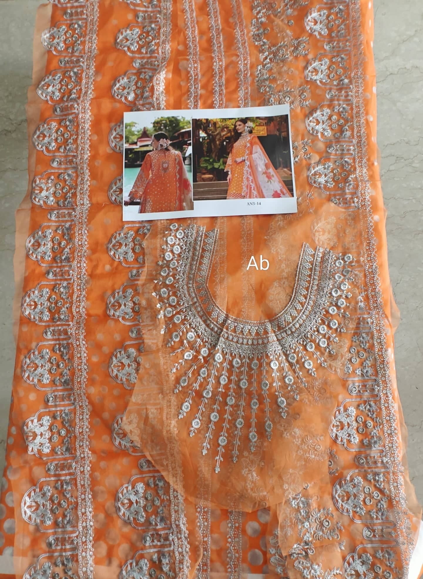 Open Pic/Charizma Aniiq Lawn/Pure Chiffon Embroideried Dupatta/AN5-14