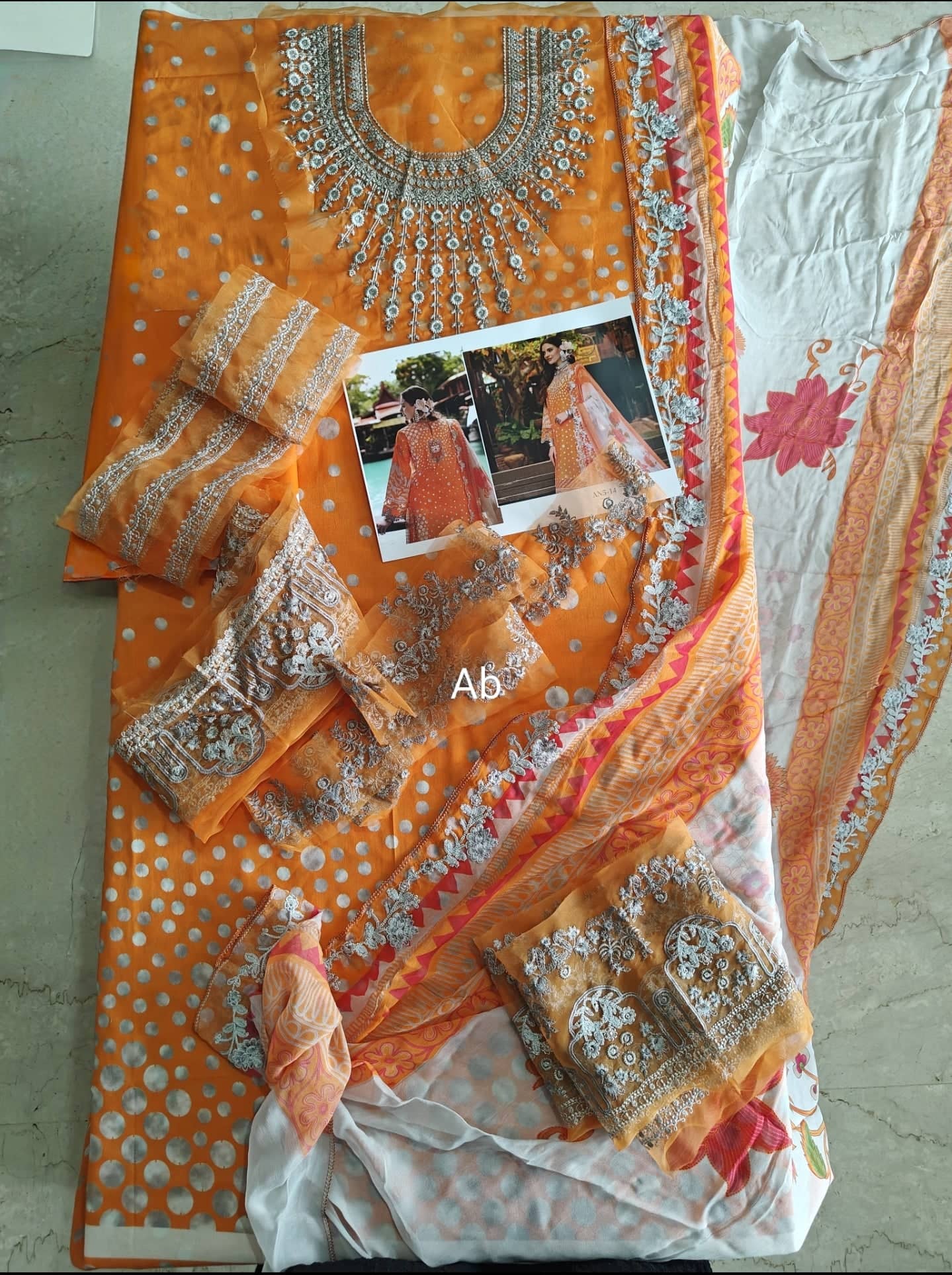 Open Pic/Charizma Aniiq Lawn/Pure Chiffon Embroideried Dupatta/AN5-14