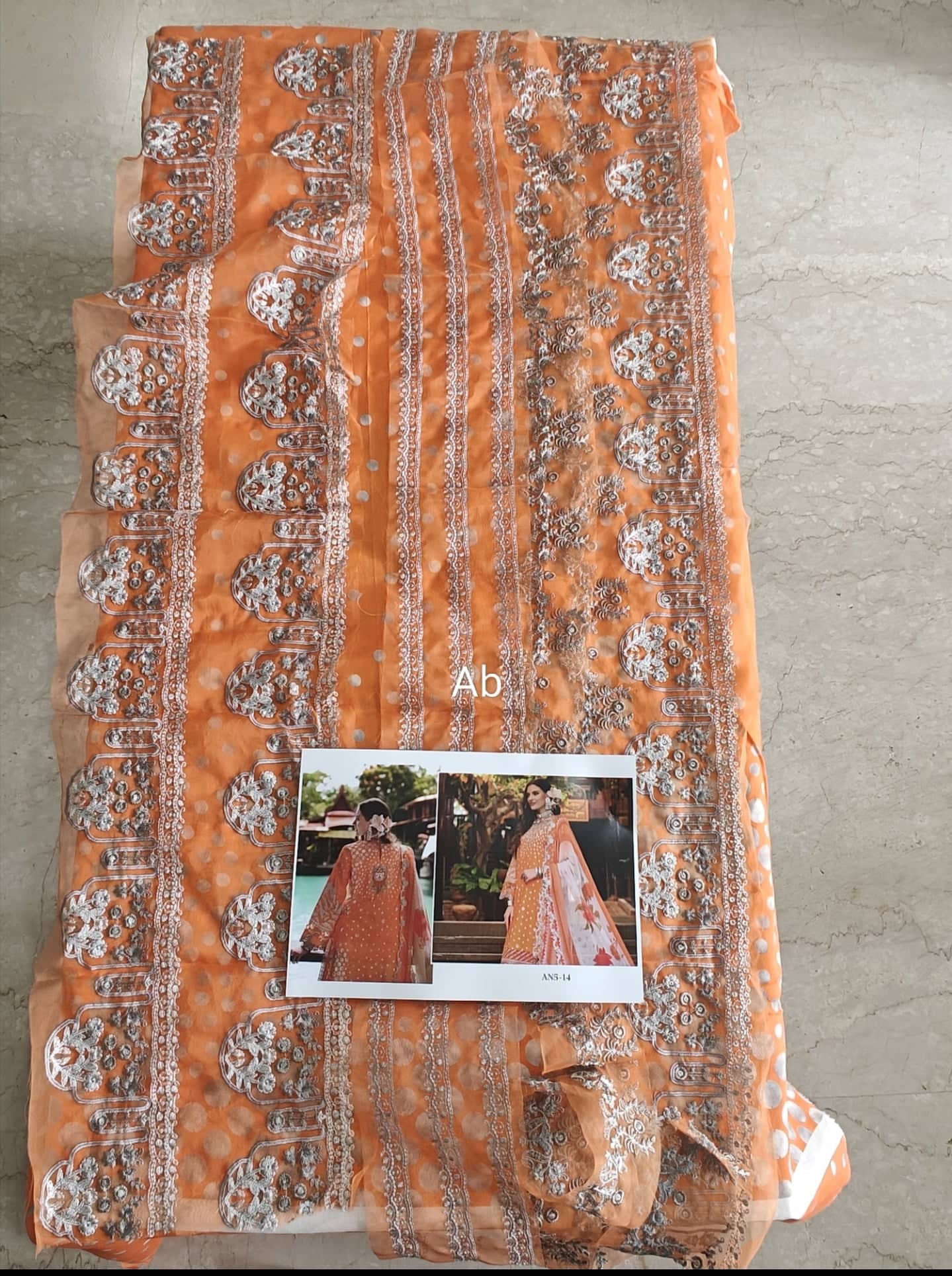 Open Pic/Charizma Aniiq Lawn/Pure Chiffon Embroideried Dupatta/AN5-14