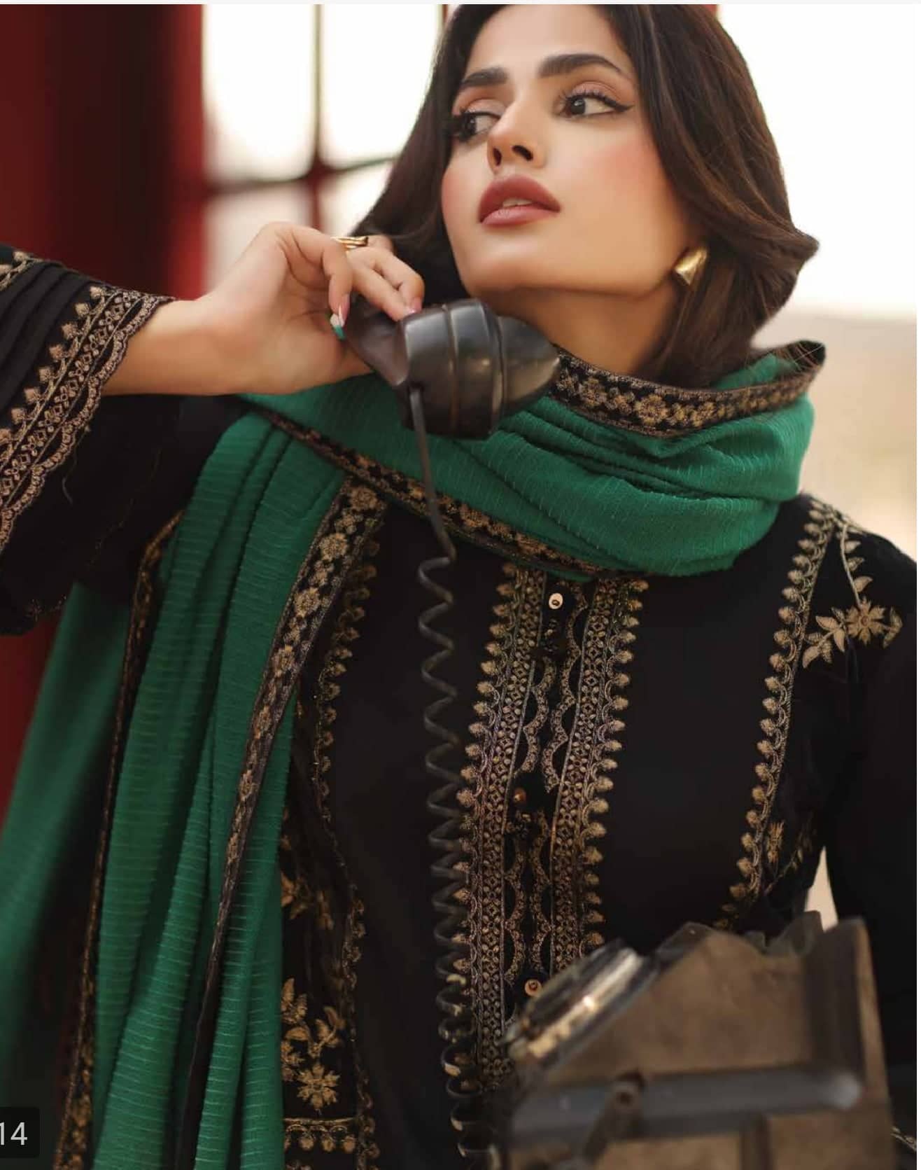 Charizma Signature Leather Peach/Velvet Embroideried/Woolen Shawls