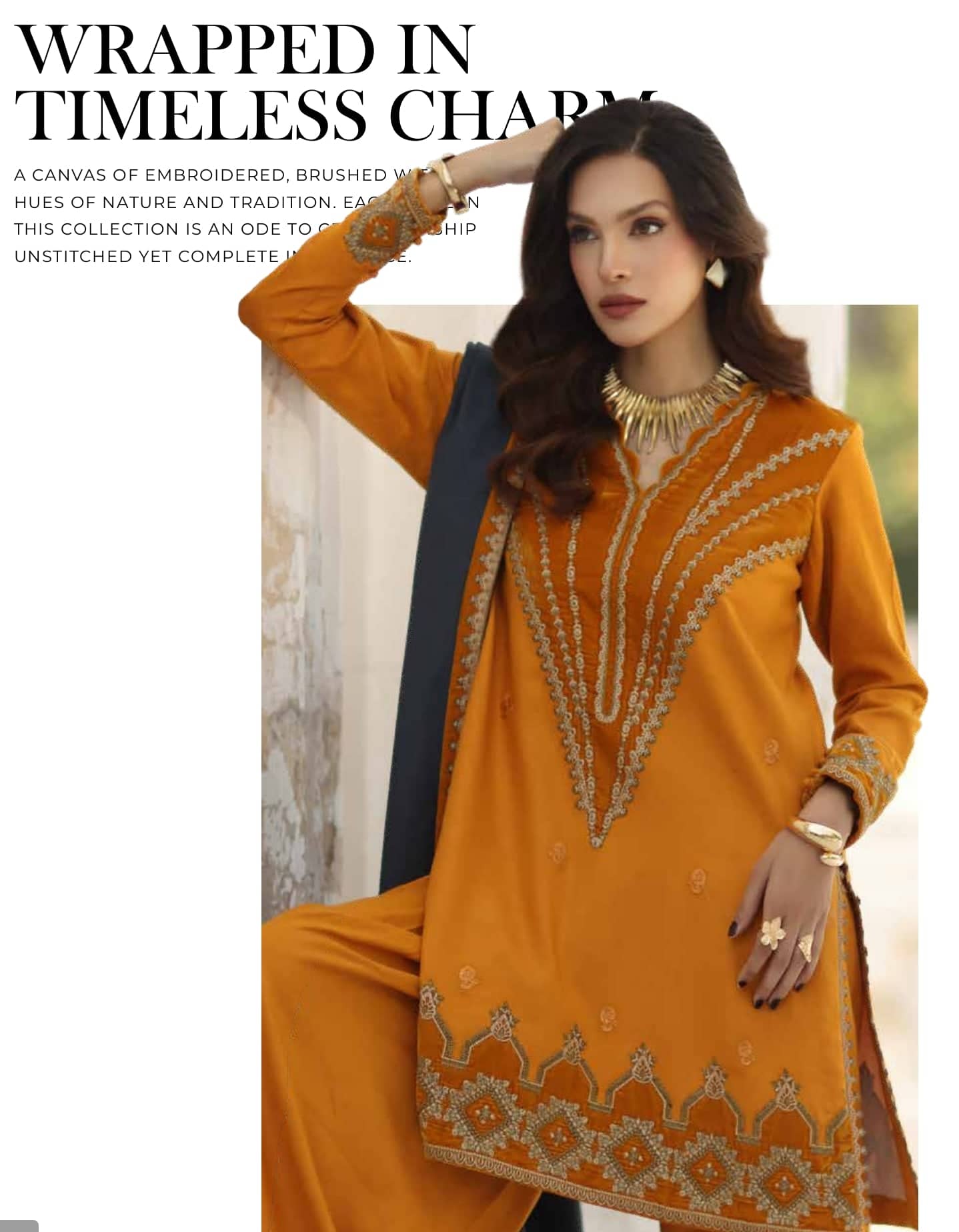 Charizma Signature Leather Peach/Velvet Embroideried/Woolen Shawls