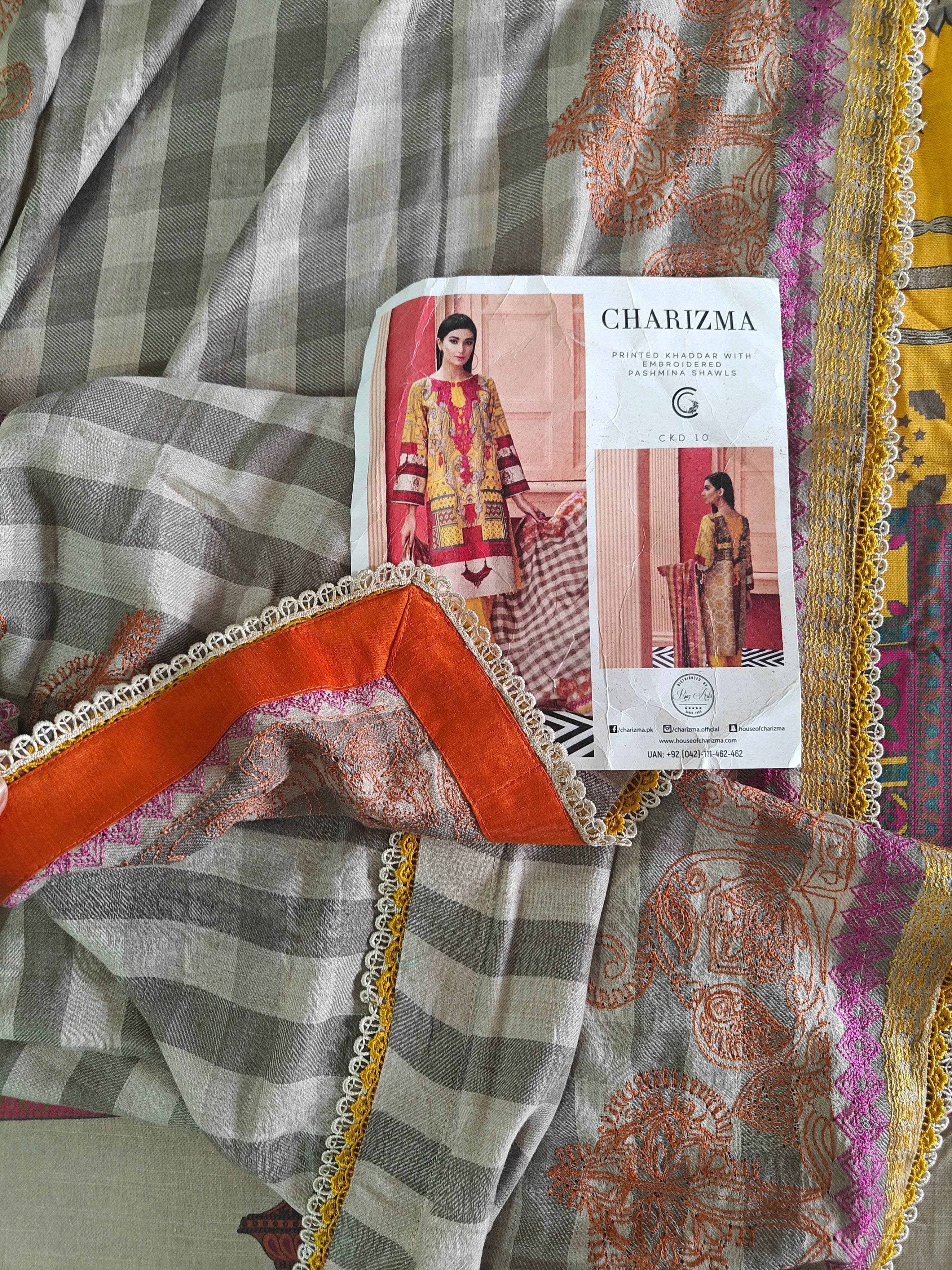 Semi Stitched/Charizma Khaddar/Embroideried Pashmina Shawl