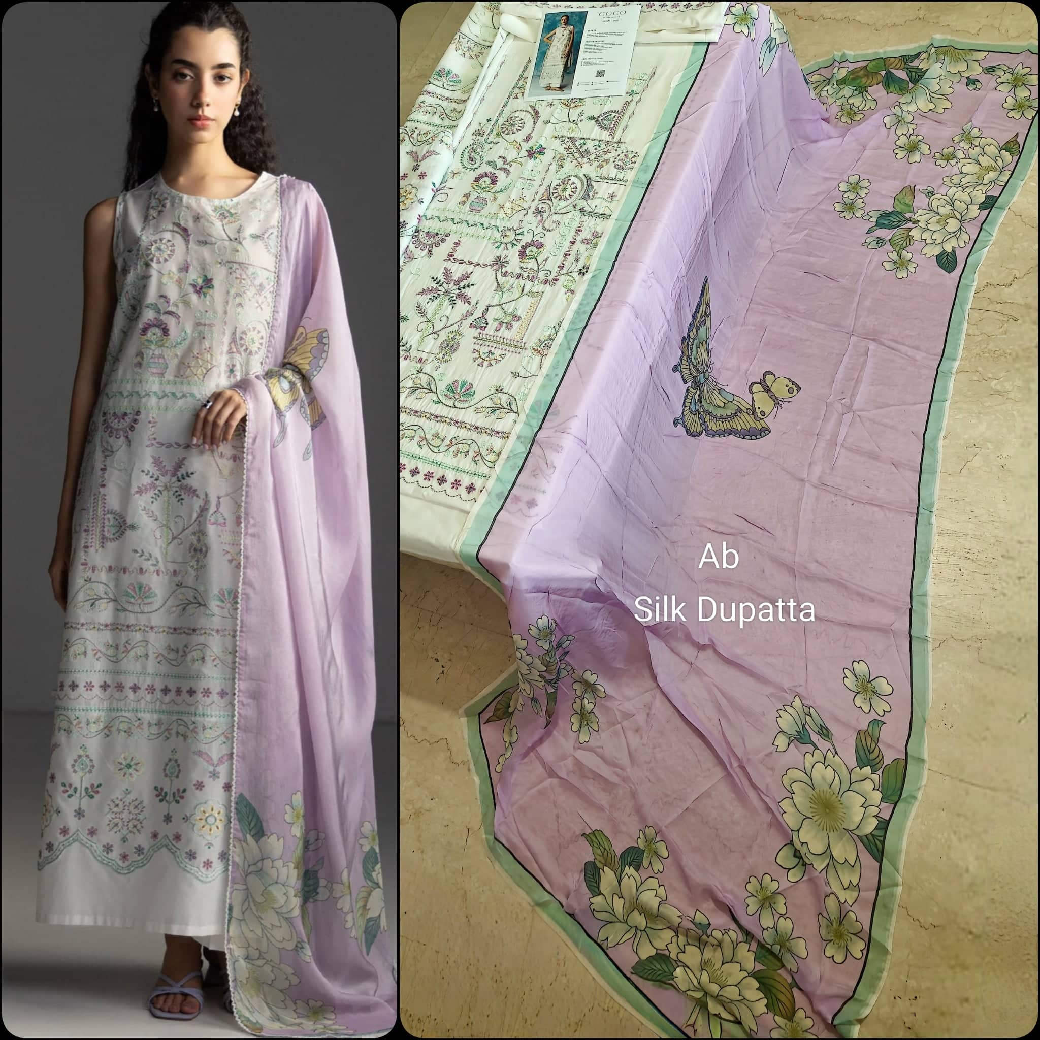 Open Pic/Zara Shahjahan Coco Lawn 26/Veya-7A/Silk Dupatta