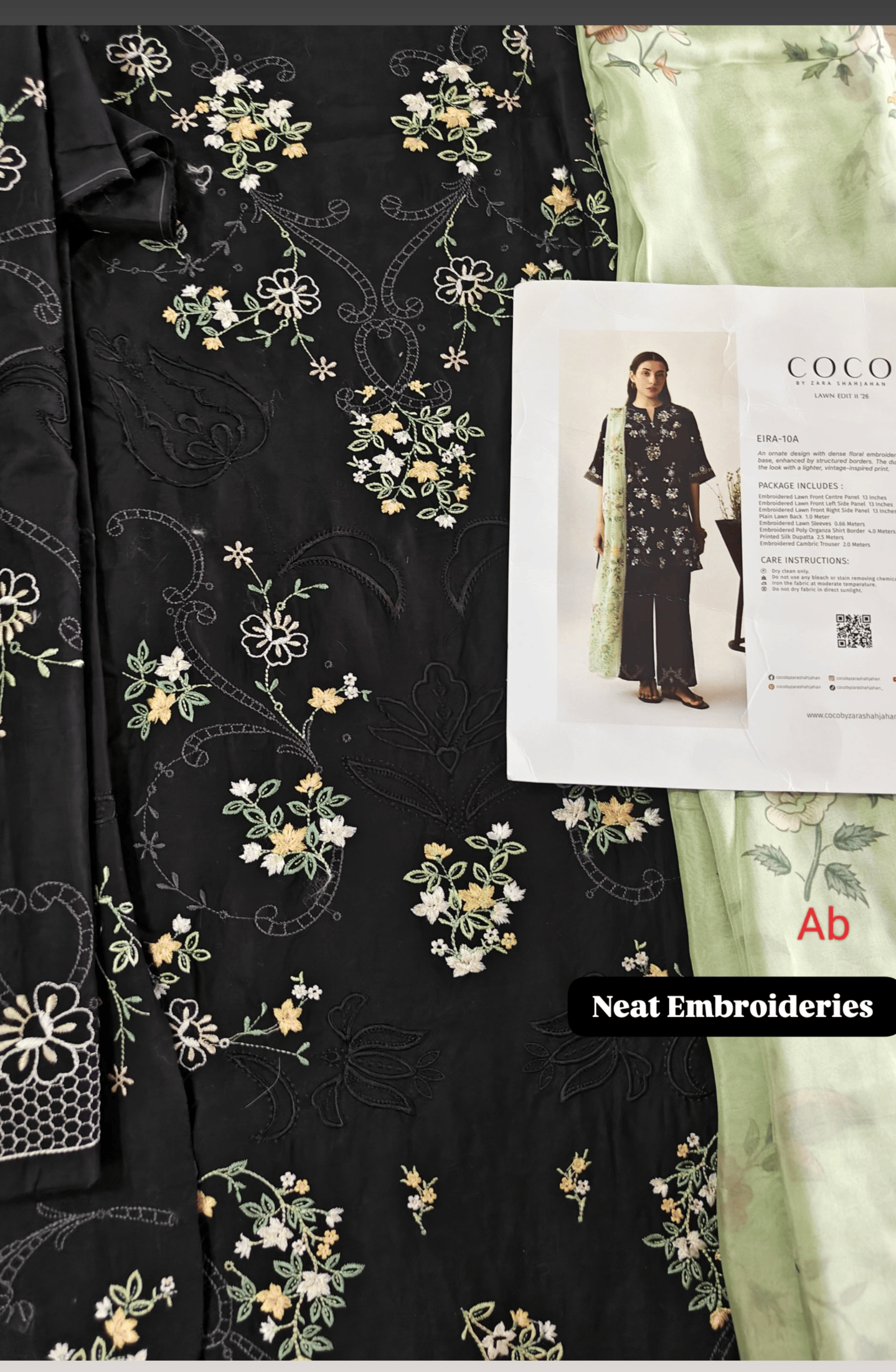 Sale‼️Open Pic/Zara Shahjaha Zara Coco Lawn 26/Vol 2/Eira-10-A/Silk Dupatta