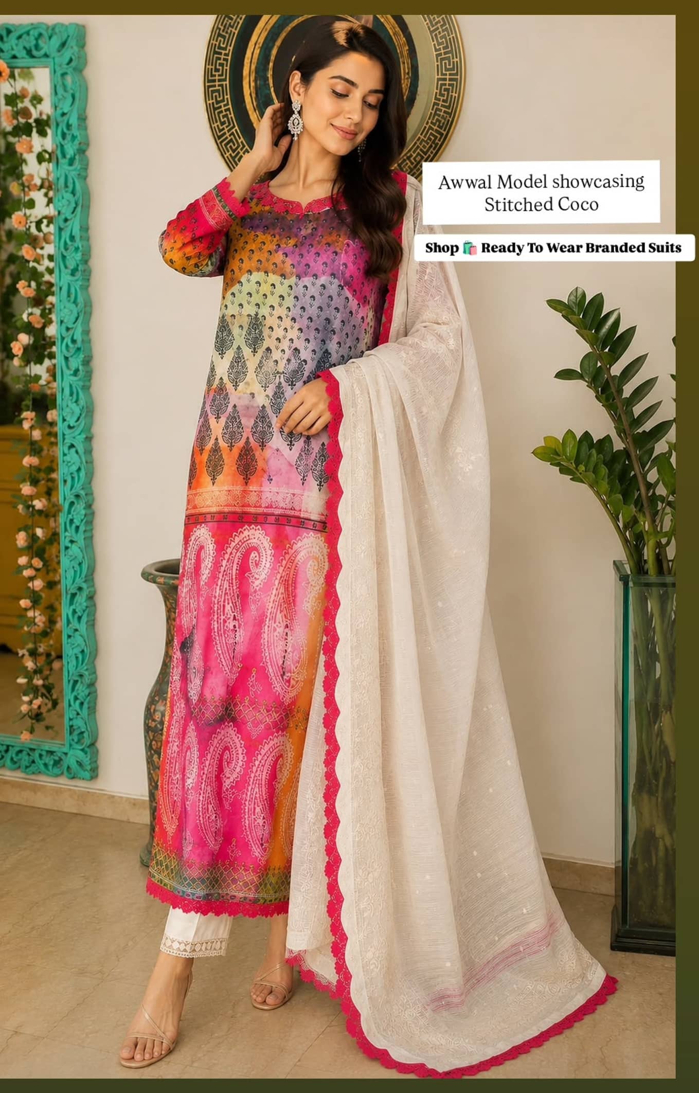 Ready To Wear/Stitched/Ready To Wear/Stitched/Zara Shahjahan Coco Lawn/Size -L/8A