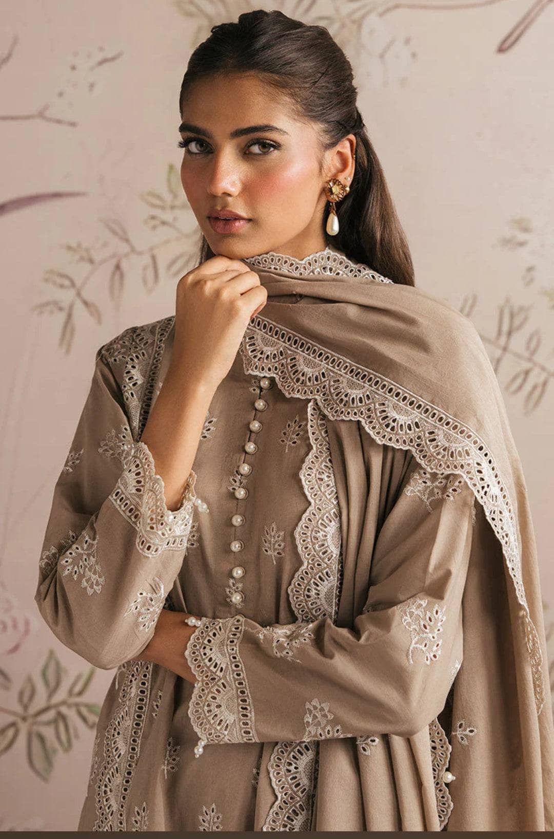 Cross Stitch Chikankari Lawn 25/Gray Forest